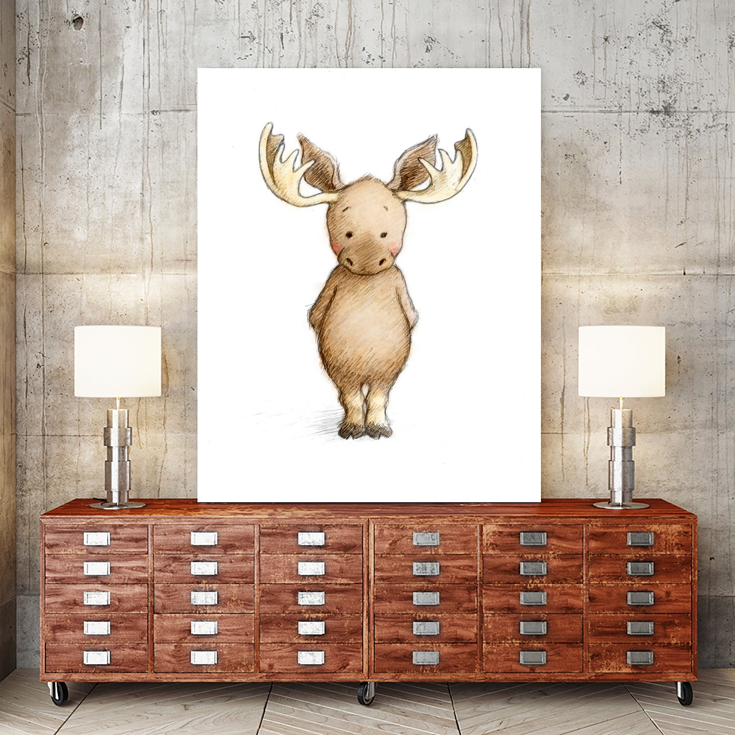 Moose by Anna Abramska on GIANT ART - brown digital drawing
