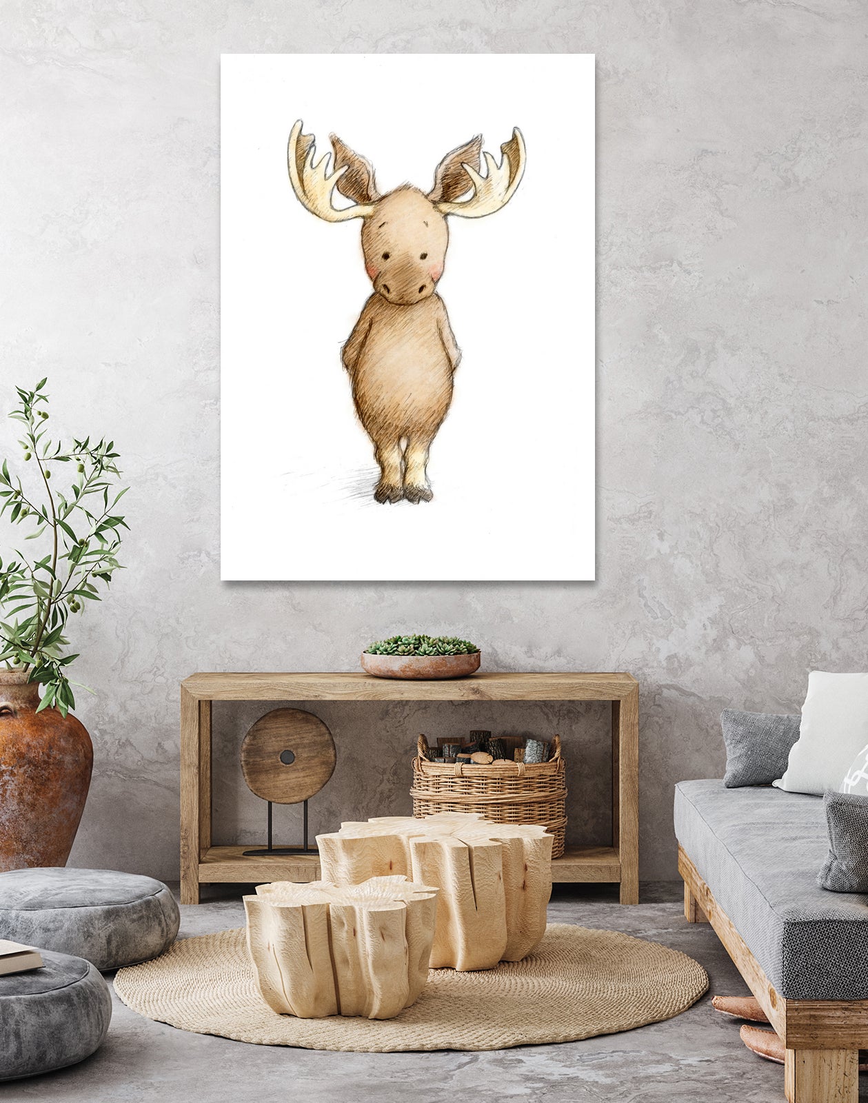 Moose by Anna Abramska on GIANT ART - brown digital drawing