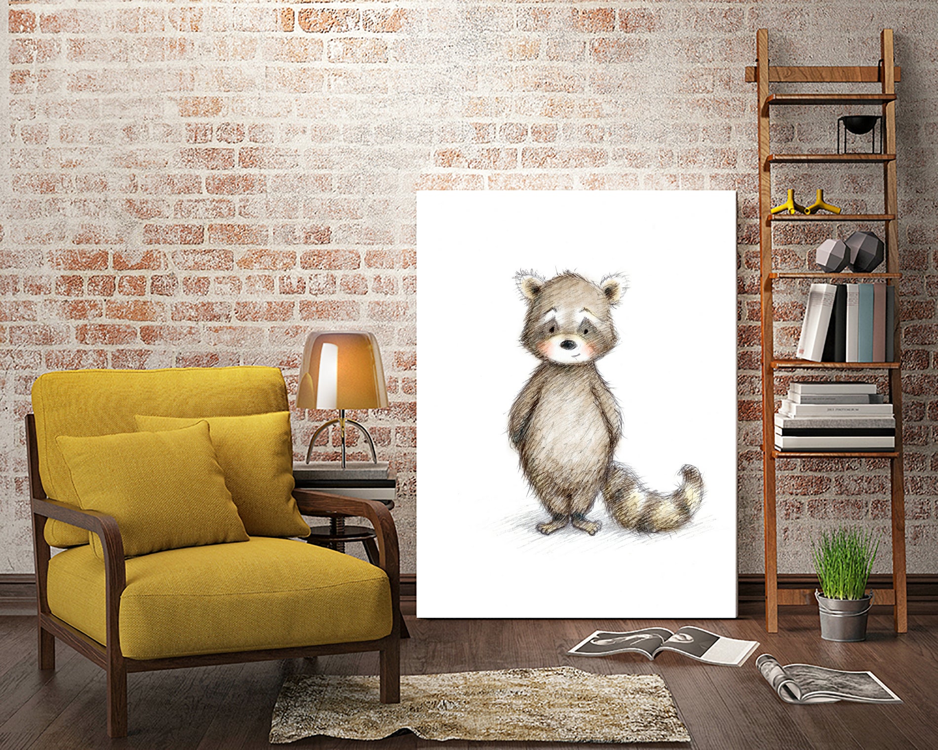 Raccoon by Anna Abramska on GIANT ART - gray digital drawing