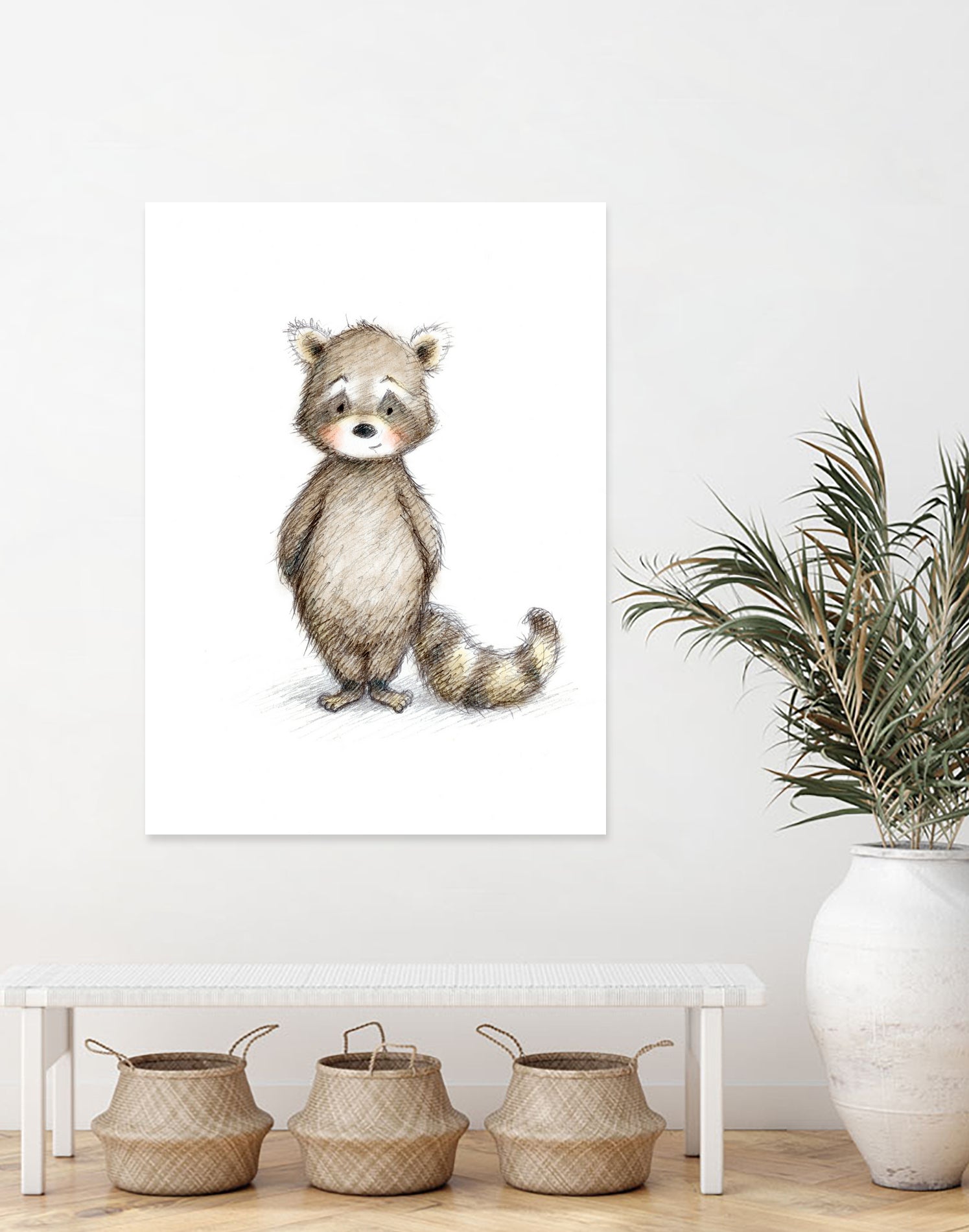 Raccoon by Anna Abramska on GIANT ART - gray digital drawing