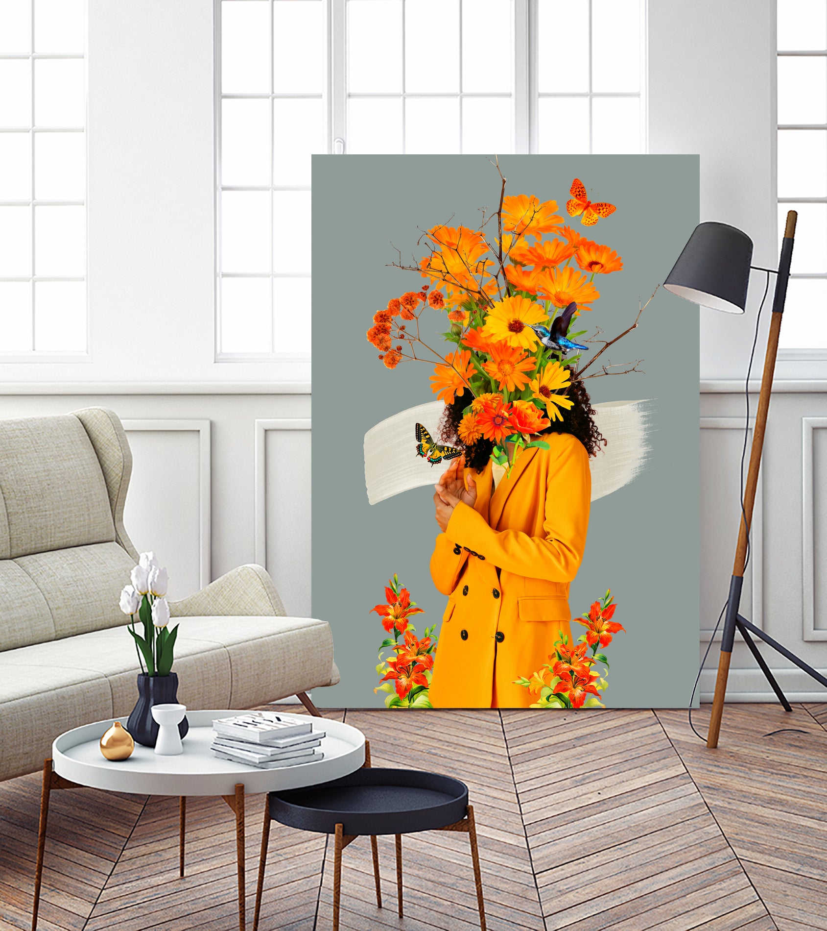 woman bloom collage by edson ramos on GIANT ART - gray photo manipulation