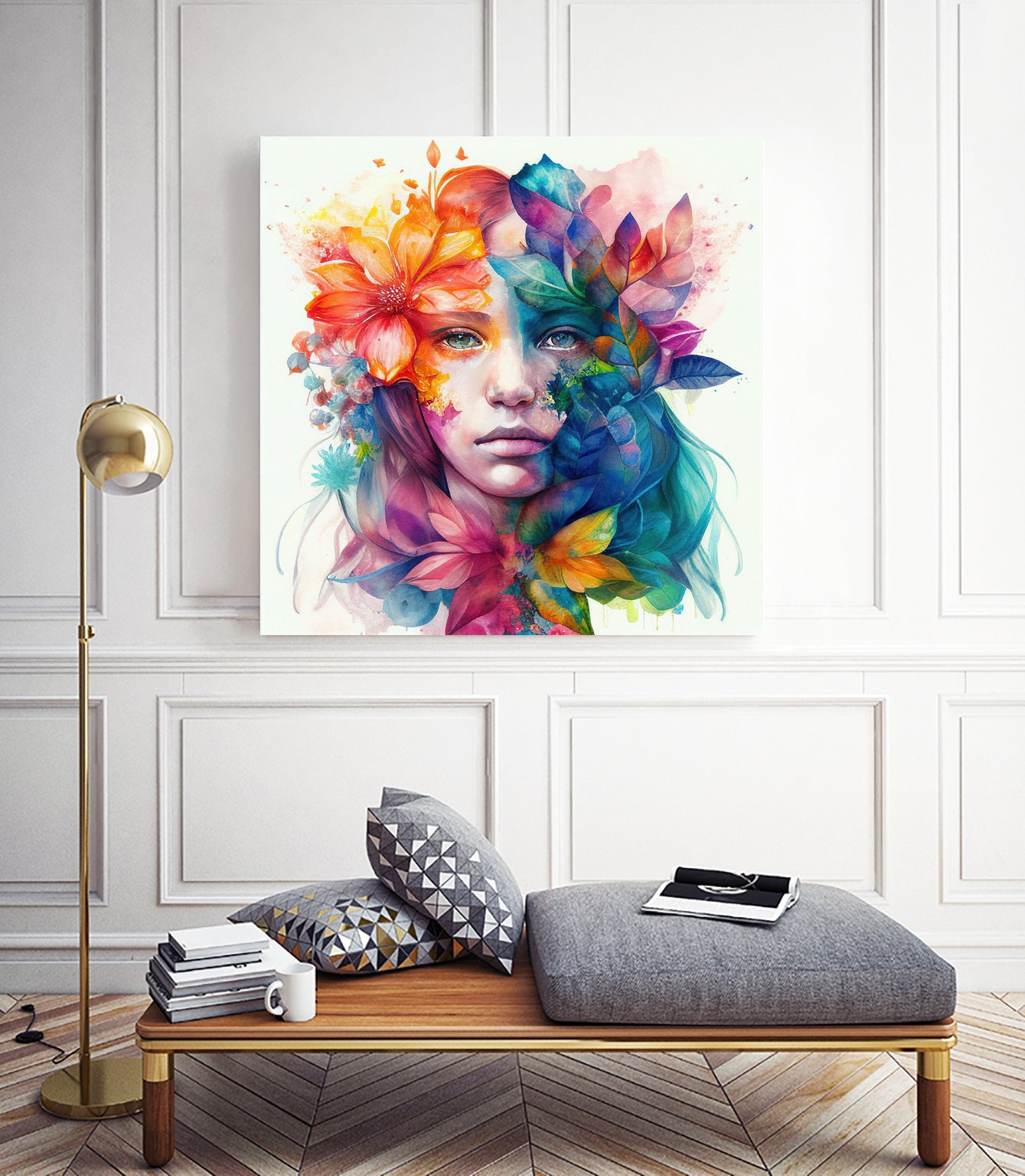 Watercolor Tropical Woman #8 by Isabel Cerdá Muñoz on GIANT ART - blue digital painting