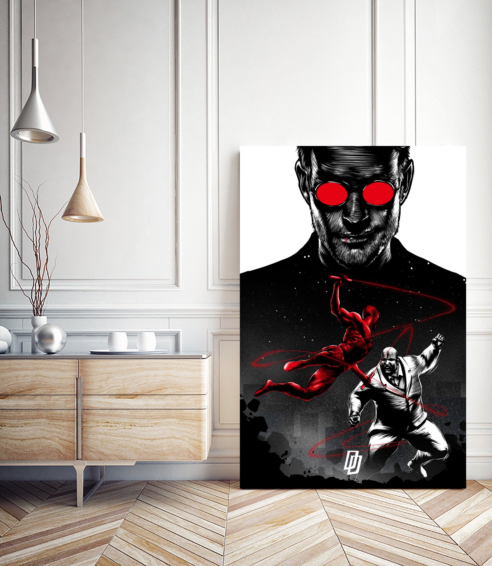 Daredevil vs Kingpin by Paola Morpheus on GIANT ART - red digital painting