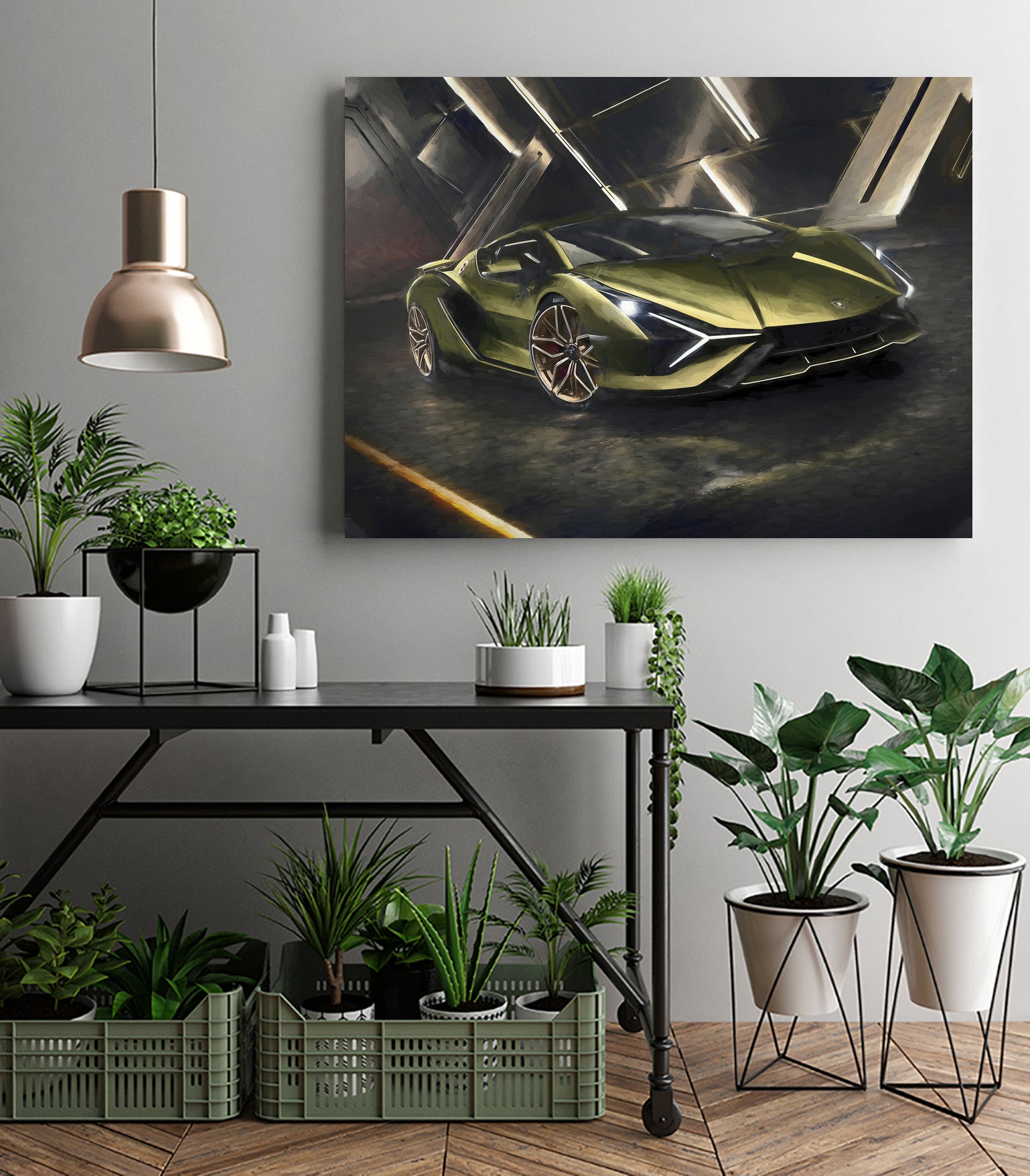 Lamborghini v2 in watercolor-sports car by miguel angel romero franco on GIANT ART - white digital drawing