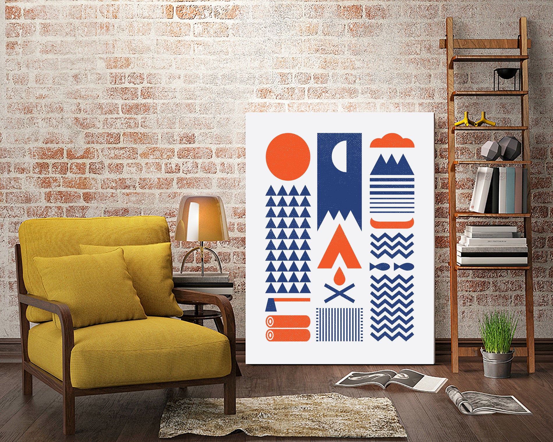 Simplify by Rick Crane on GIANT ART - blue vector illustration