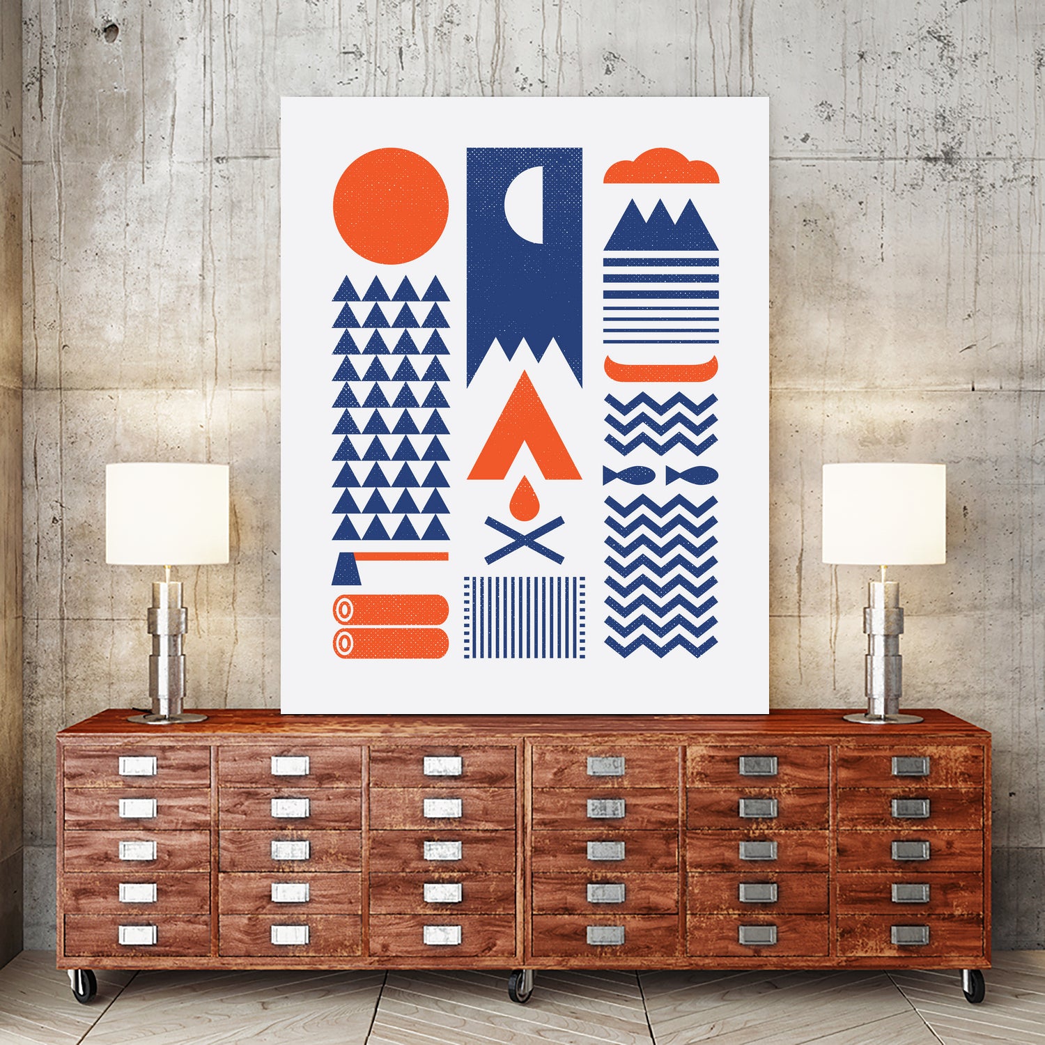 Simplify by Rick Crane on GIANT ART - blue vector illustration