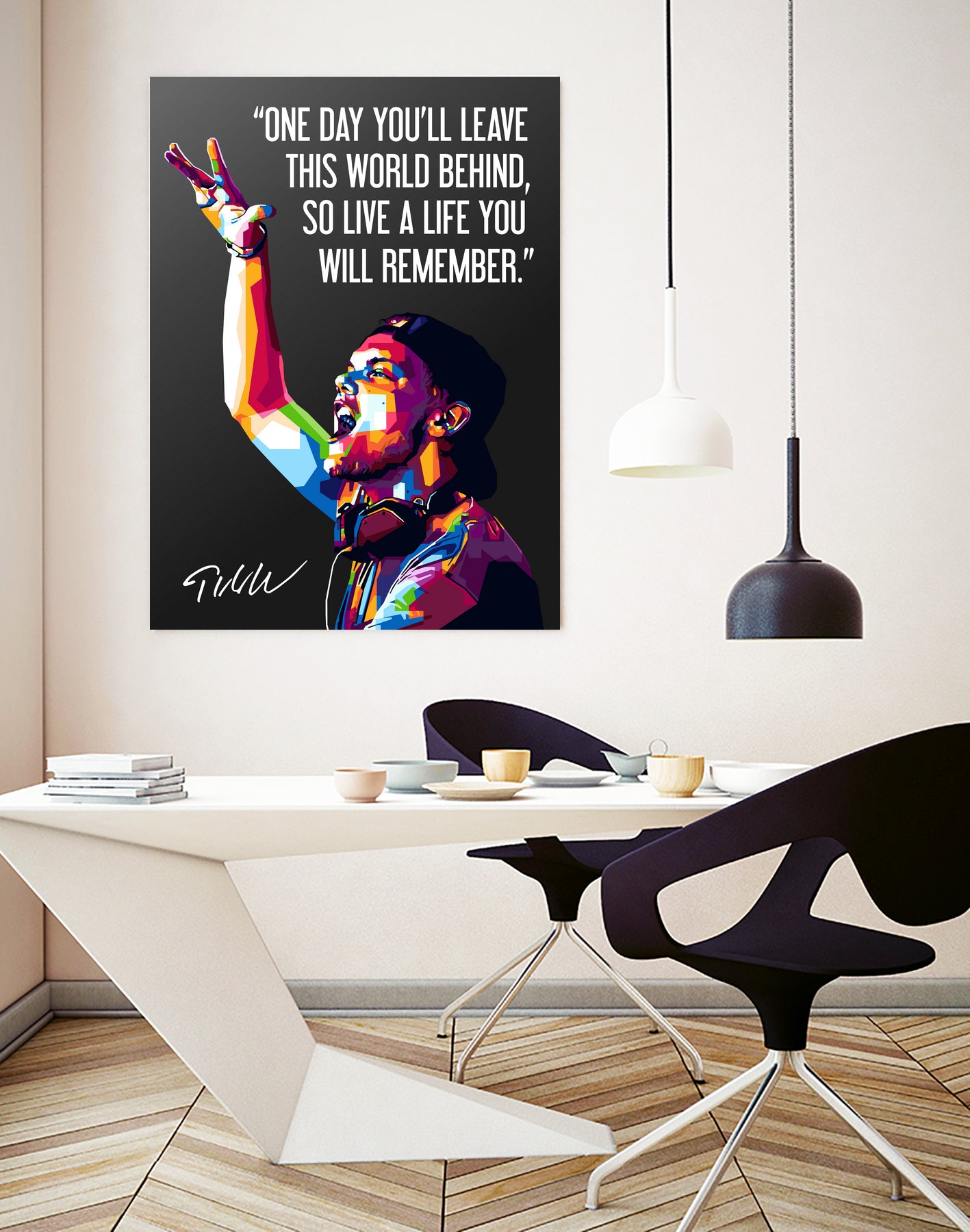 Avicii Quotes by Muamar Kadhafi on GIANT ART - black digital drawing