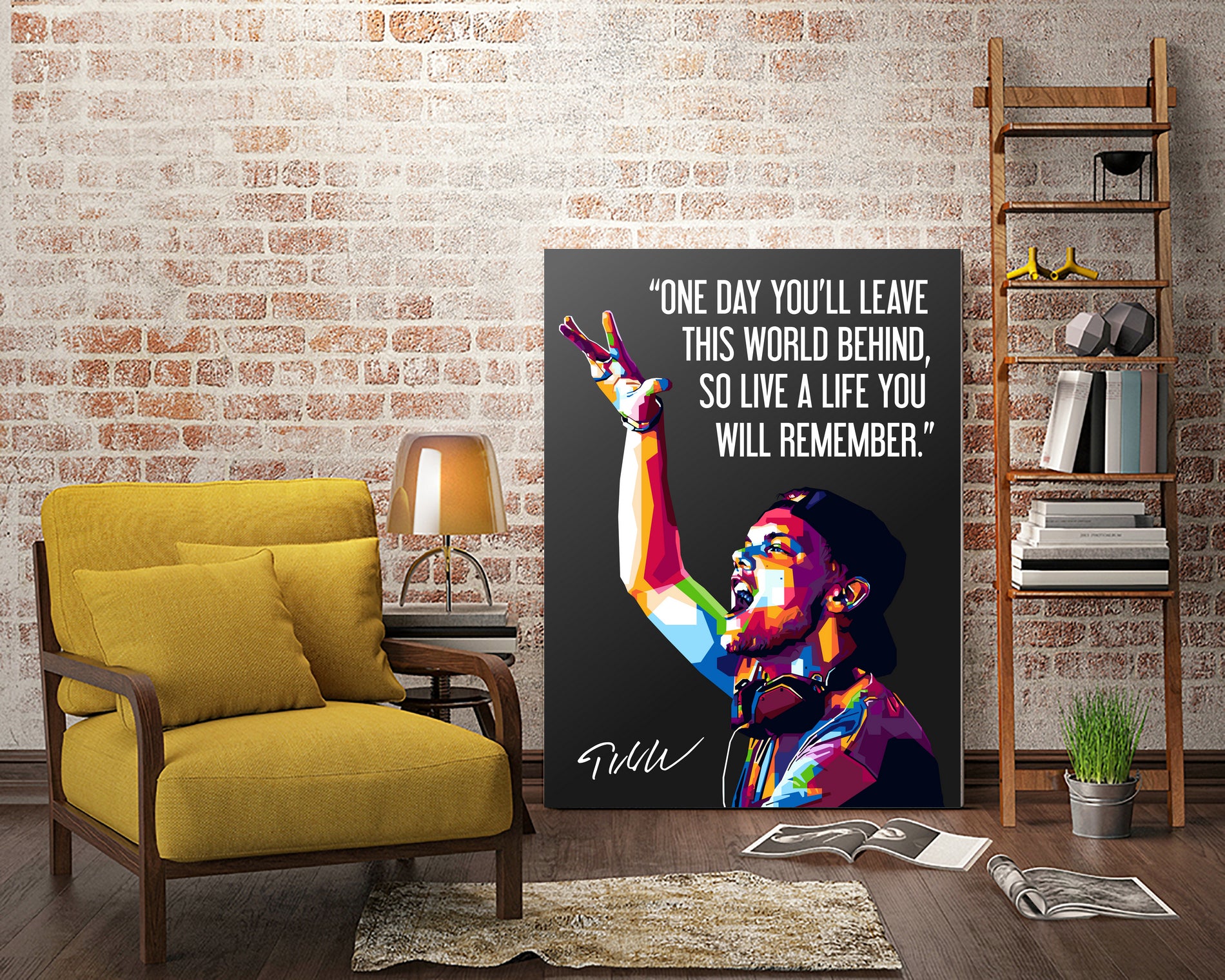 Avicii Quotes by Muamar Kadhafi on GIANT ART - black digital drawing