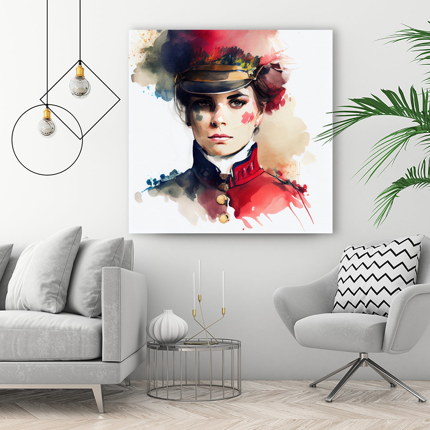 Watercolor Napoleonic Soldier Woman #3 by Isabel Cerdá Muñoz on GIANT ART - red digital painting