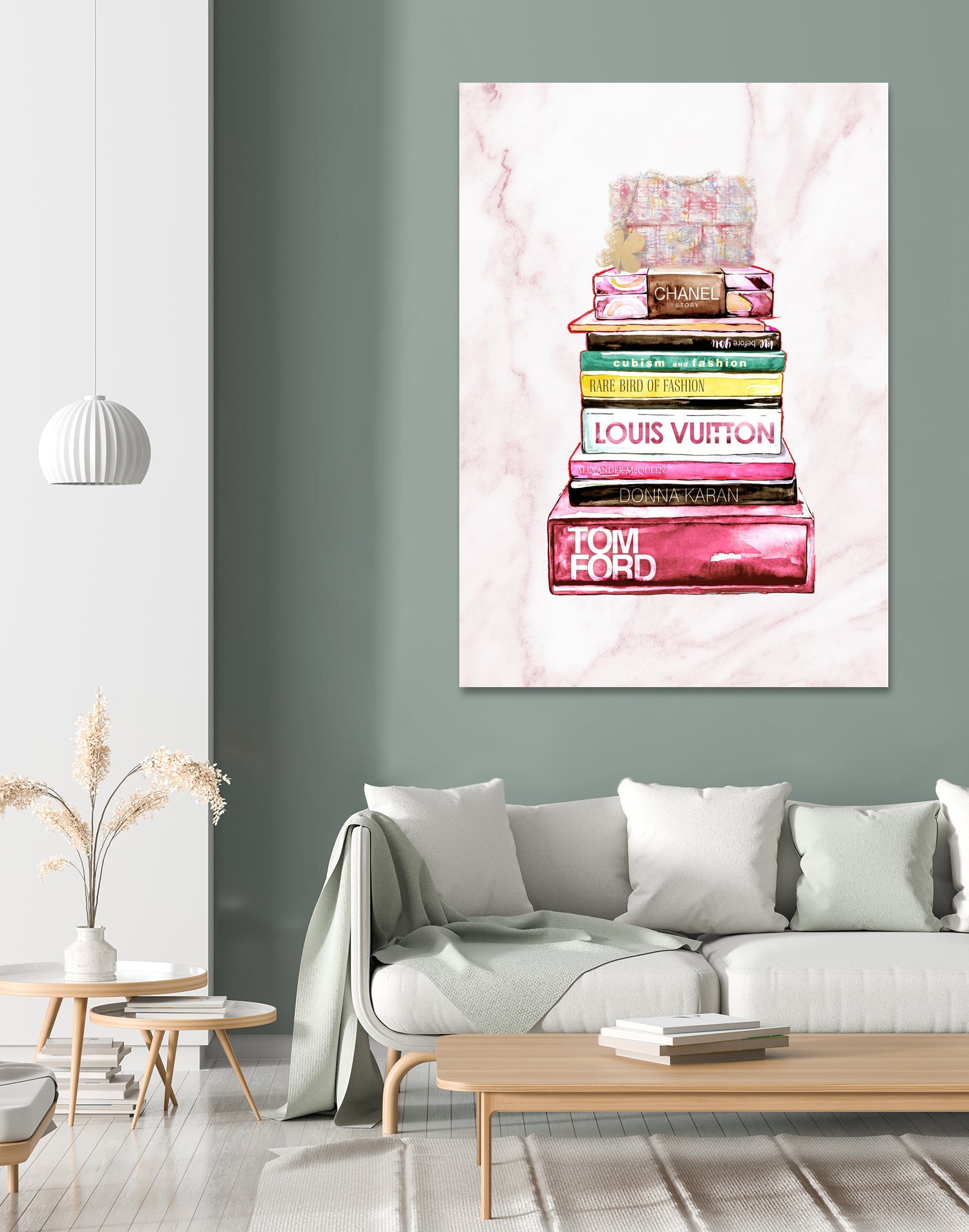 stack of fashion books and a gucci bag by miguel angel romero franco on GIANT ART - pink digital drawing