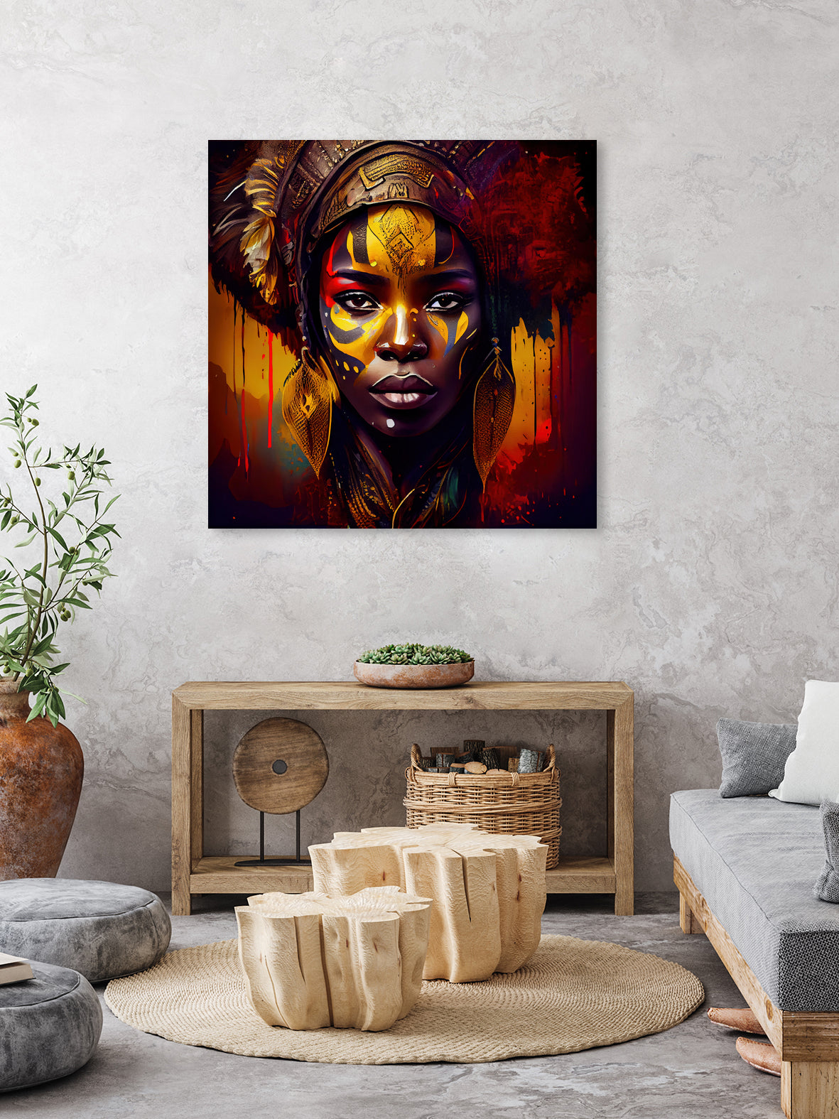 Powerful African Warrior Woman #1 by Isabel Cerdá Muñoz on GIANT ART - brown digital painting