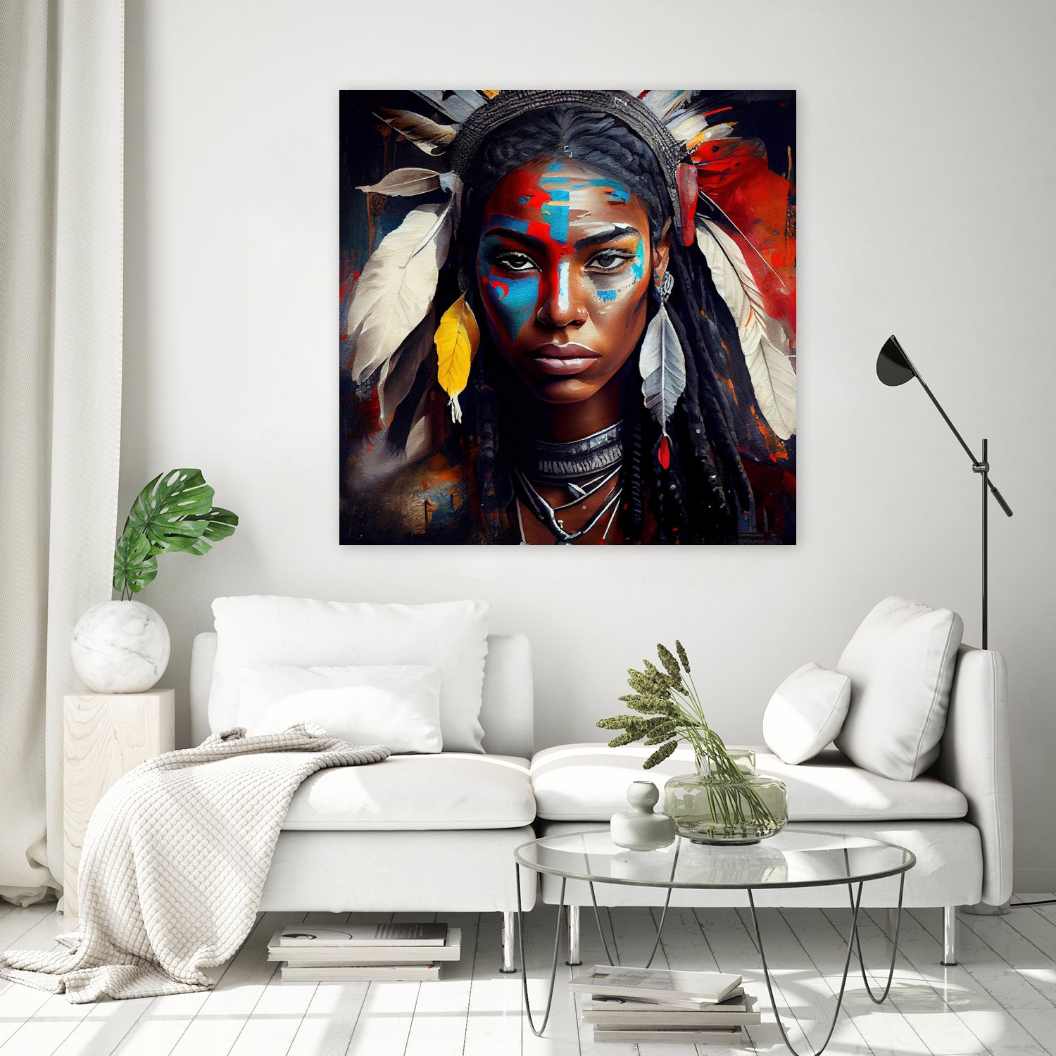 Powerful American Native Warrior Woman #2 by Isabel Cerdá Muñoz on GIANT ART - brown digital painting
