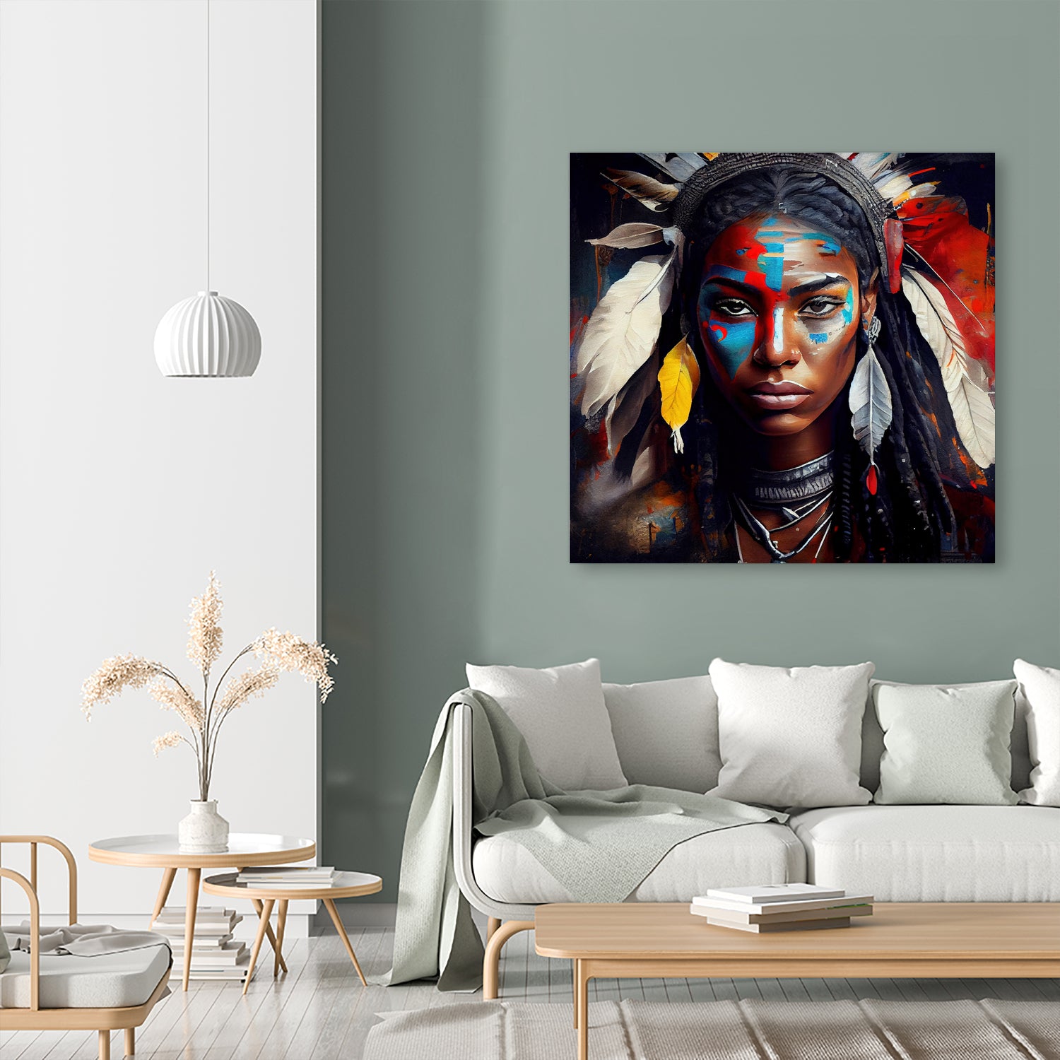 Powerful American Native Warrior Woman #2 by Isabel Cerdá Muñoz on GIANT ART - brown digital painting