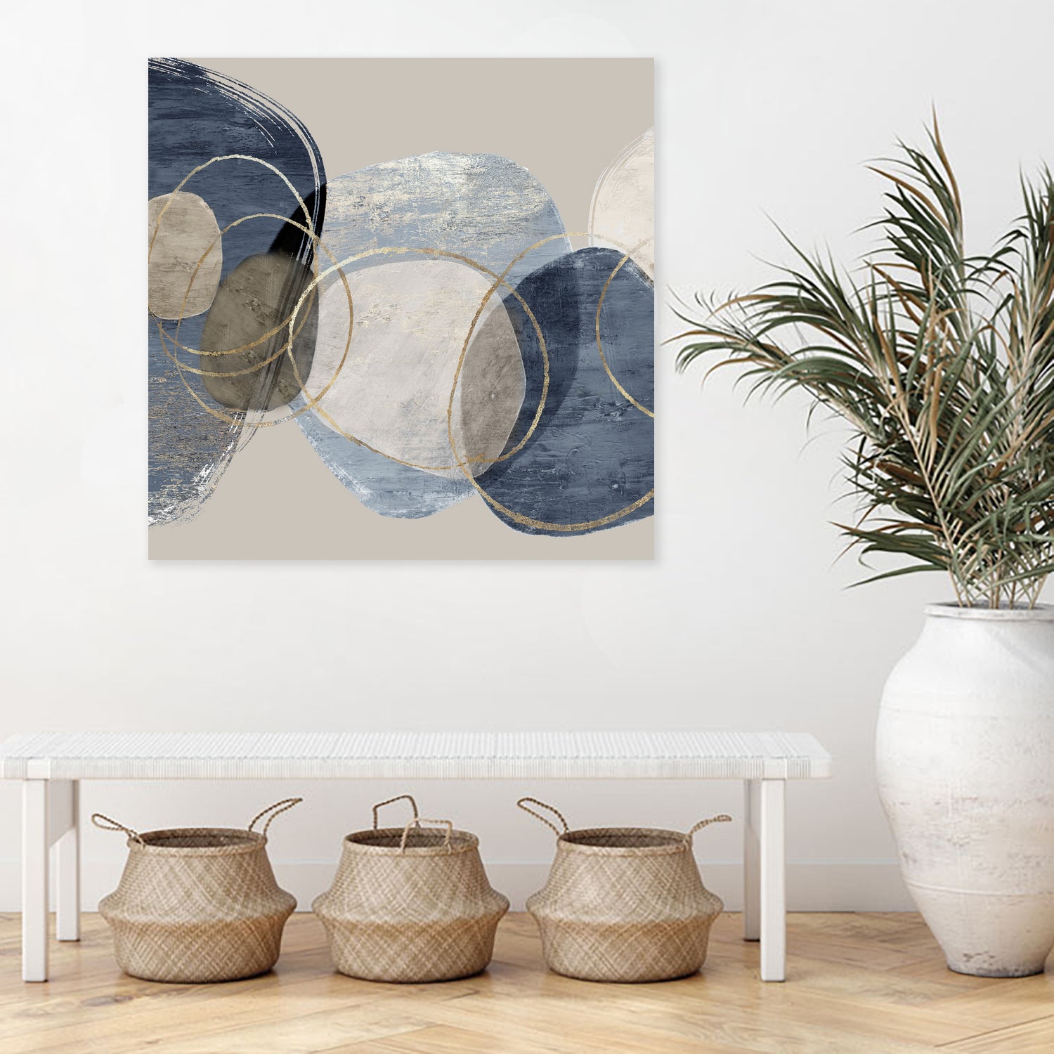 Conglomerate I by Pi Studio on GIANT ART - blue mixed media