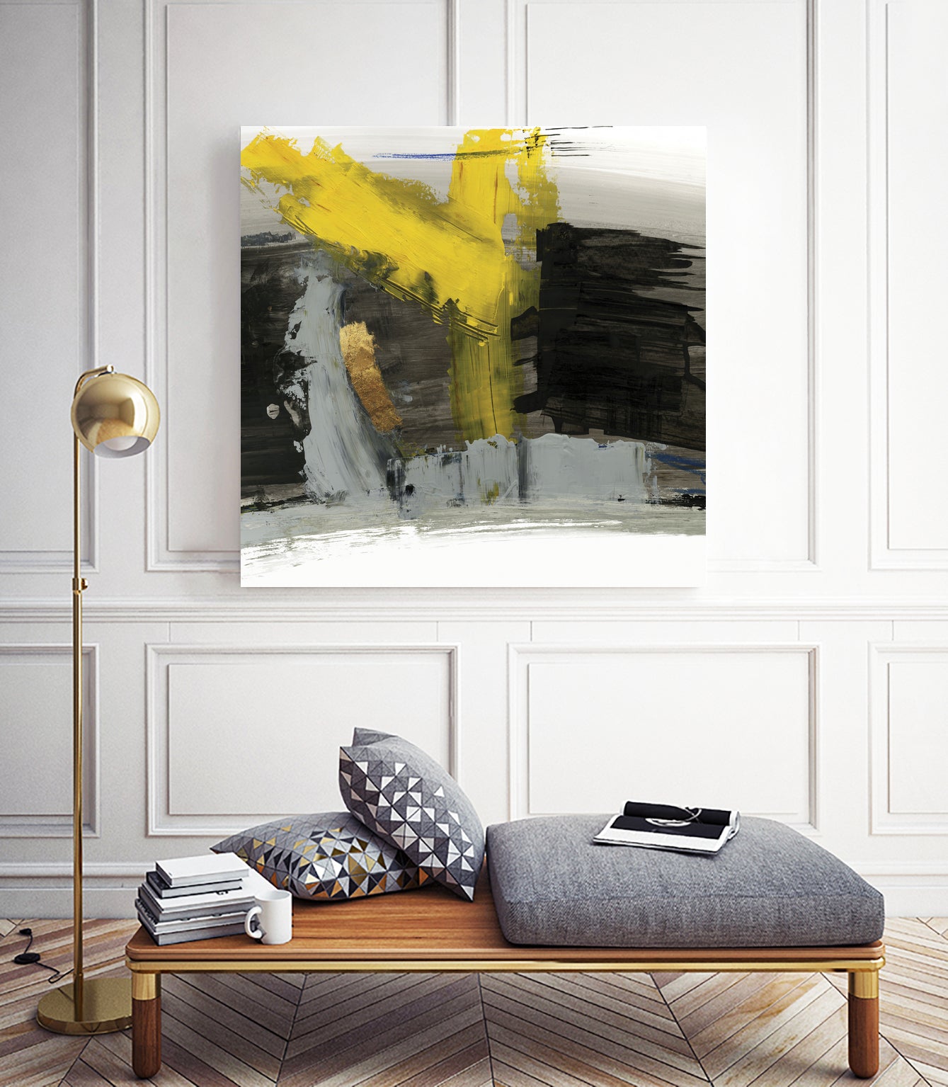 Hive I by Pi Studio on GIANT ART - yellow mixed media