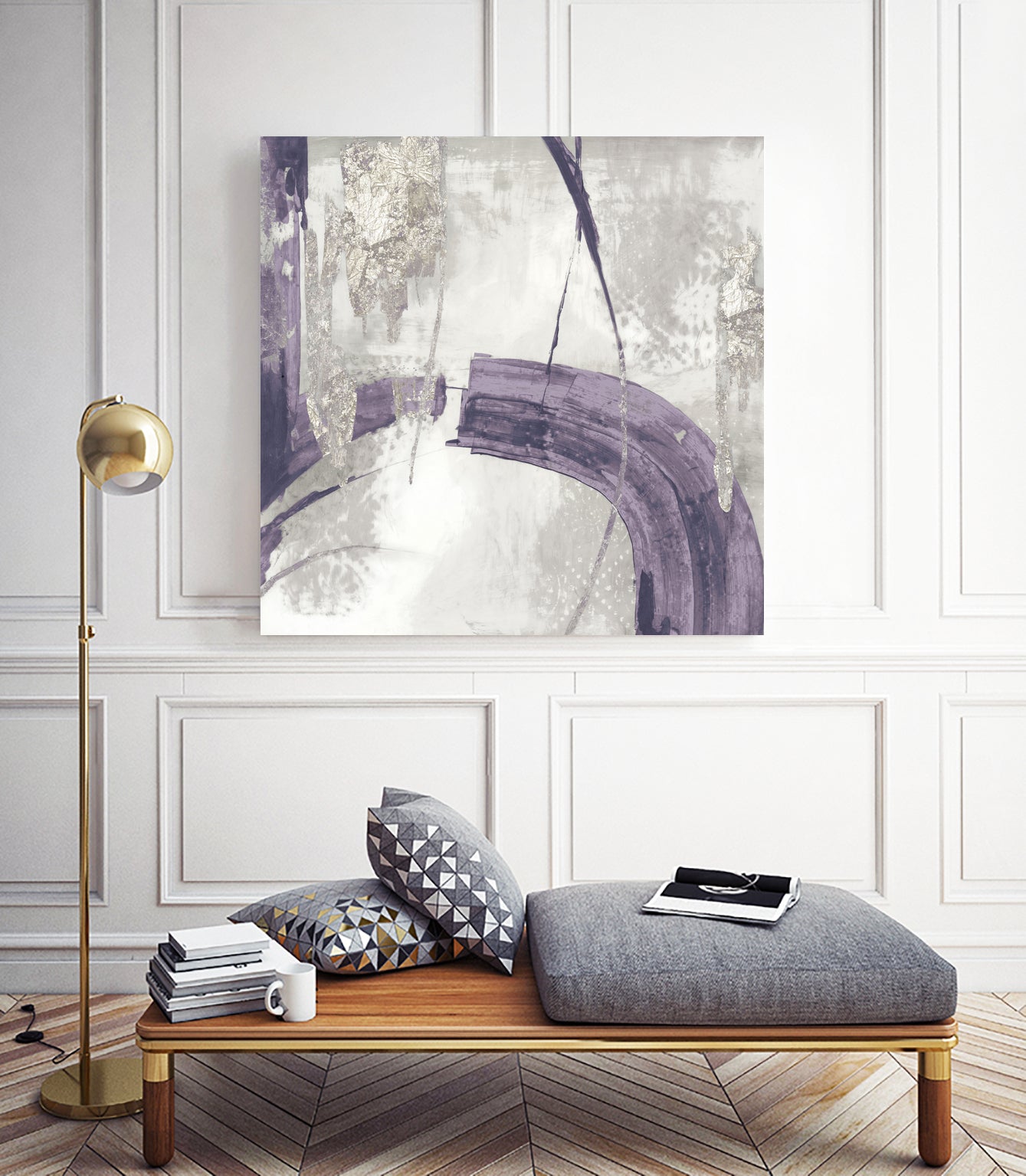 Black Ink I Lavender Version by Pi Studio on GIANT ART - fuchsia mixed media