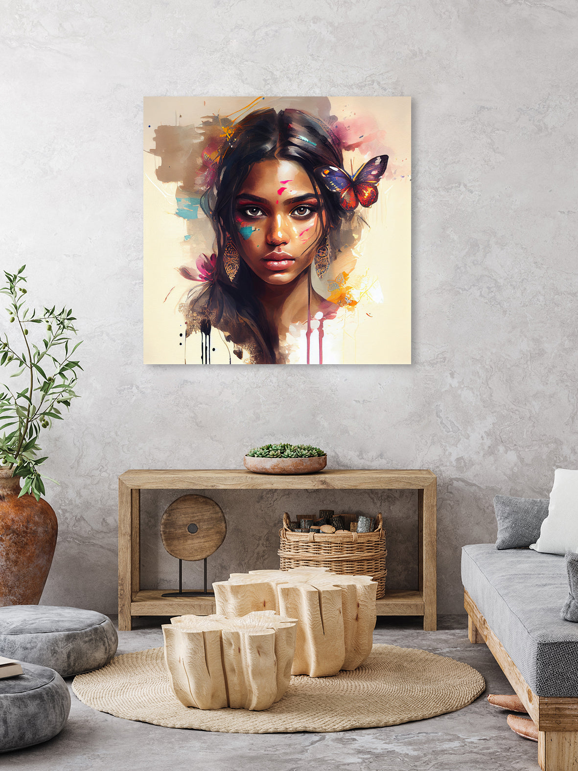 Watercolor Hindu Woman #1 by Isabel Cerdá Muñoz on GIANT ART - brown digital painting