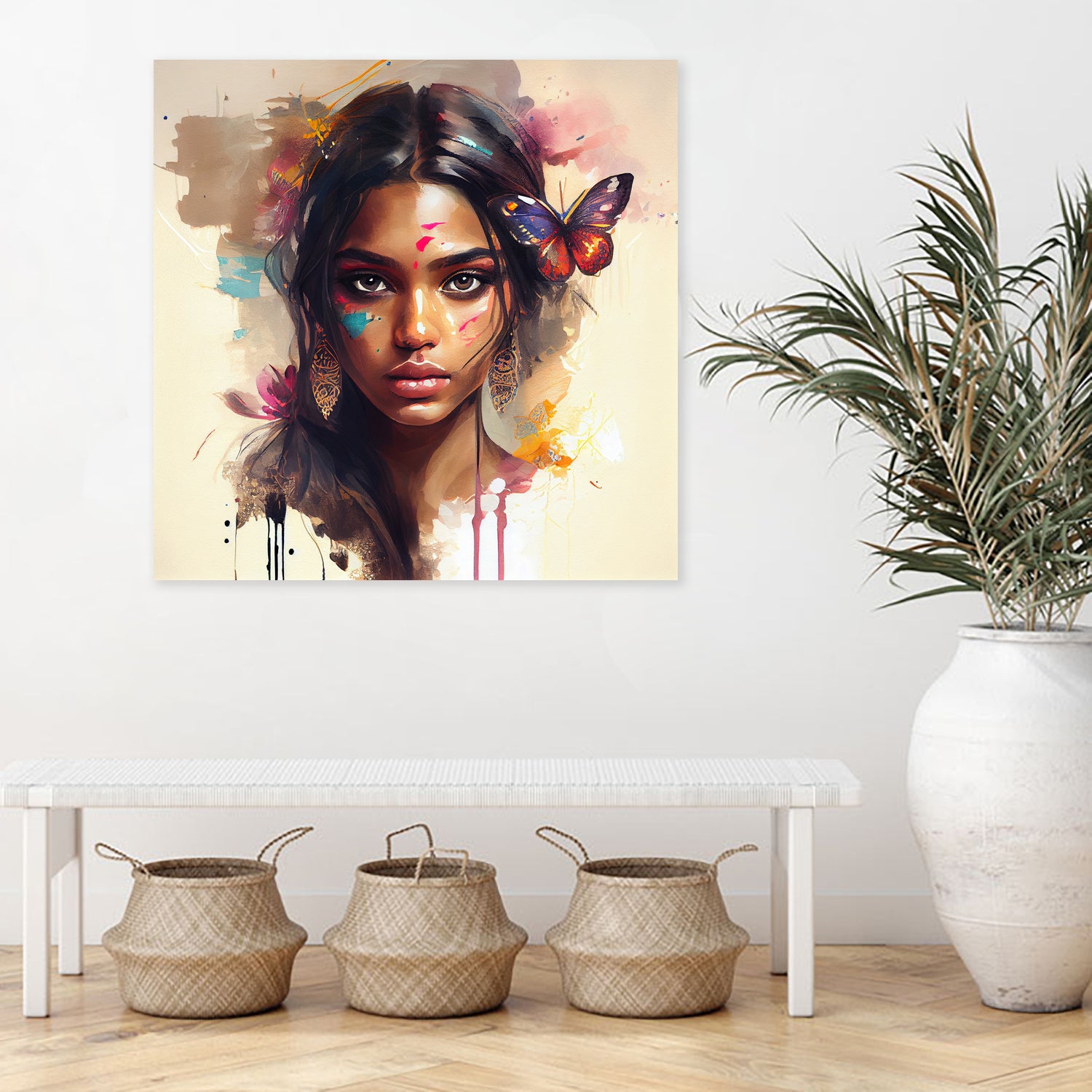 Watercolor Hindu Woman #1 by Isabel Cerdá Muñoz on GIANT ART - brown digital painting