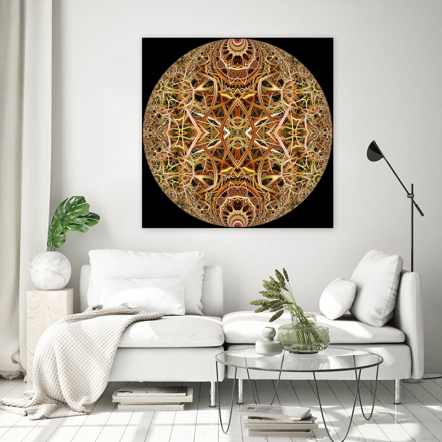 Red Grasses 3 Mandala by Digital Crafts on GIANT ART - brown photo illustration
