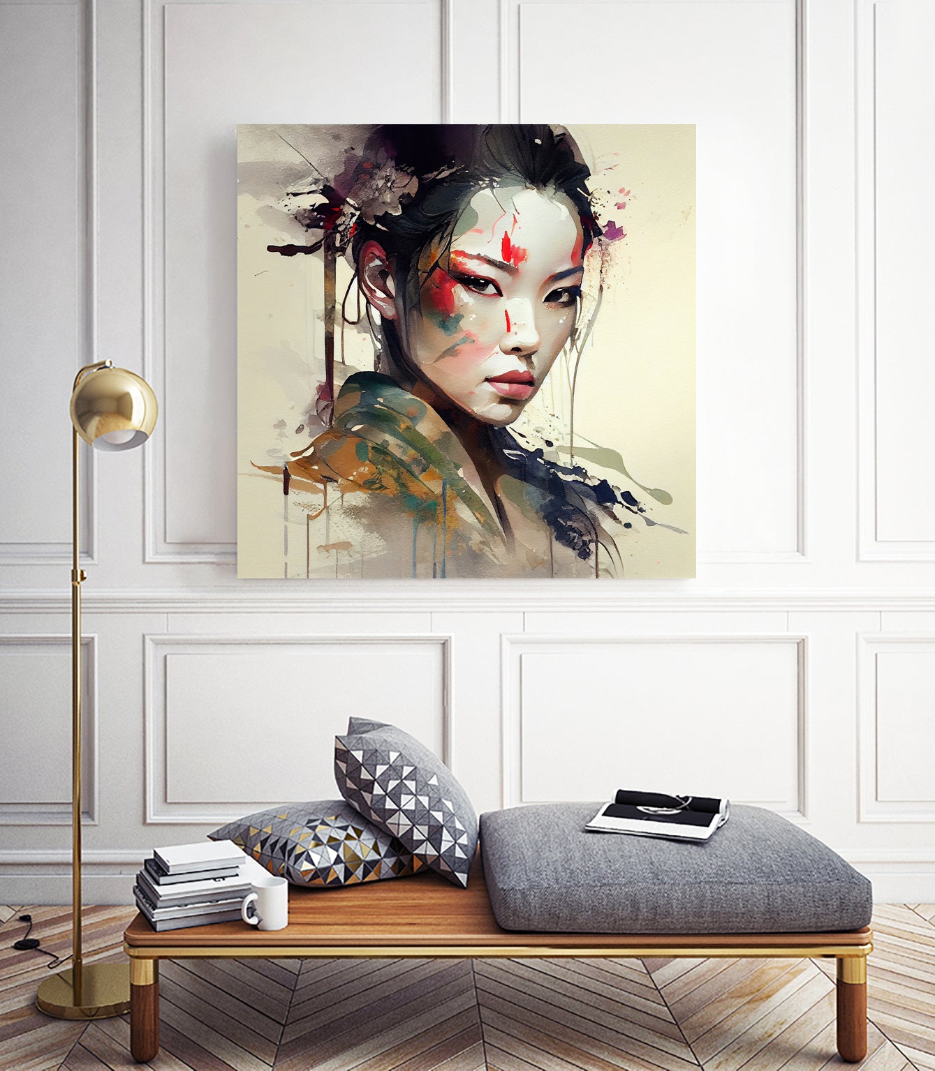 Powerful Warrior Geisha #1 by Isabel Cerdá Muñoz on GIANT ART - brown digital painting