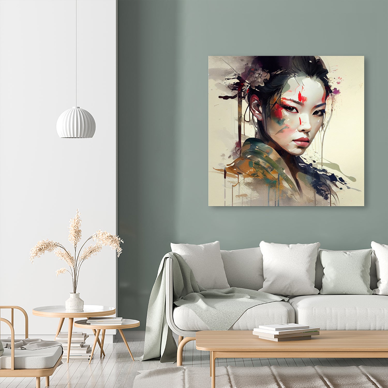 Powerful Warrior Geisha #1 by Isabel Cerdá Muñoz on GIANT ART - brown digital painting