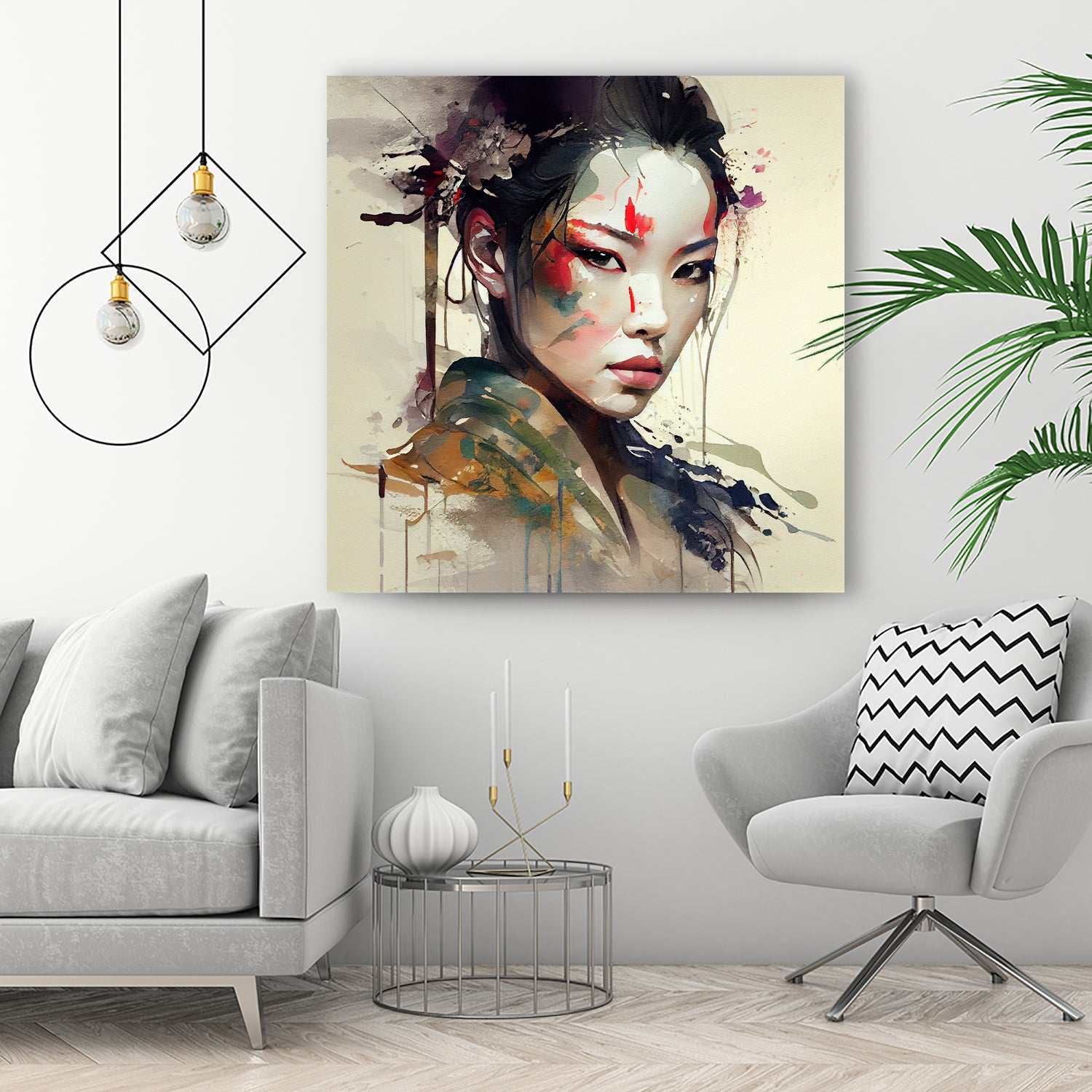 Powerful Warrior Geisha #1 by Isabel Cerdá Muñoz on GIANT ART - brown digital painting