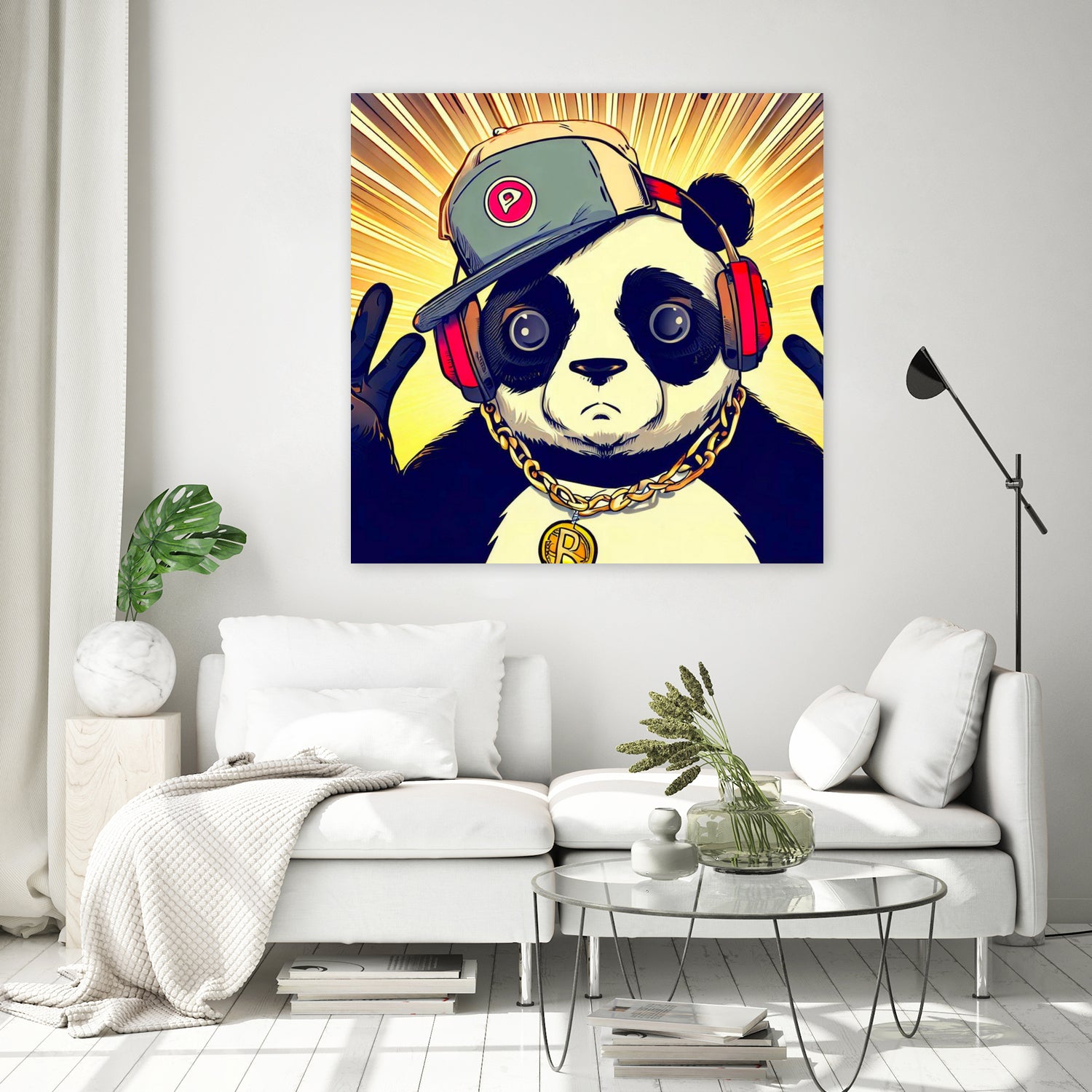 Panda Bear I Am a DJ 14 by OTIS PORRITT on GIANT ART - black digital painting
