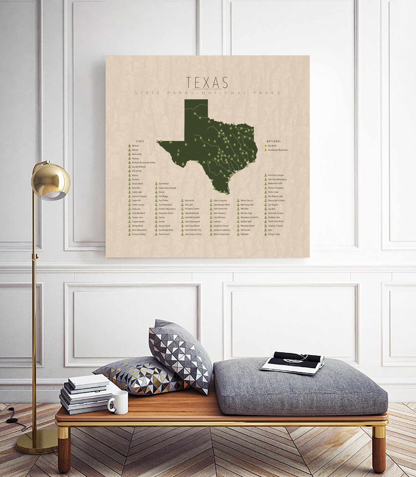 Texas Parks by Finlay McNevin on GIANT ART - green typography