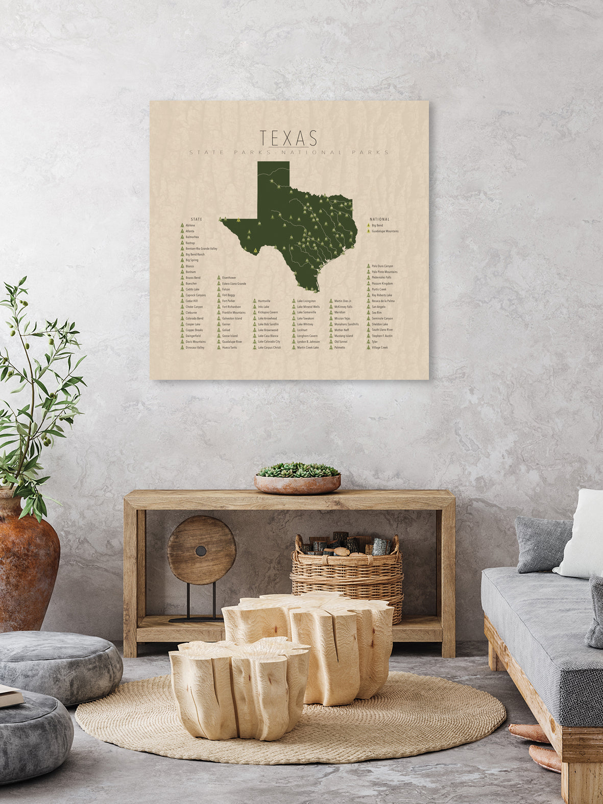 Texas Parks by Finlay McNevin on GIANT ART - green typography