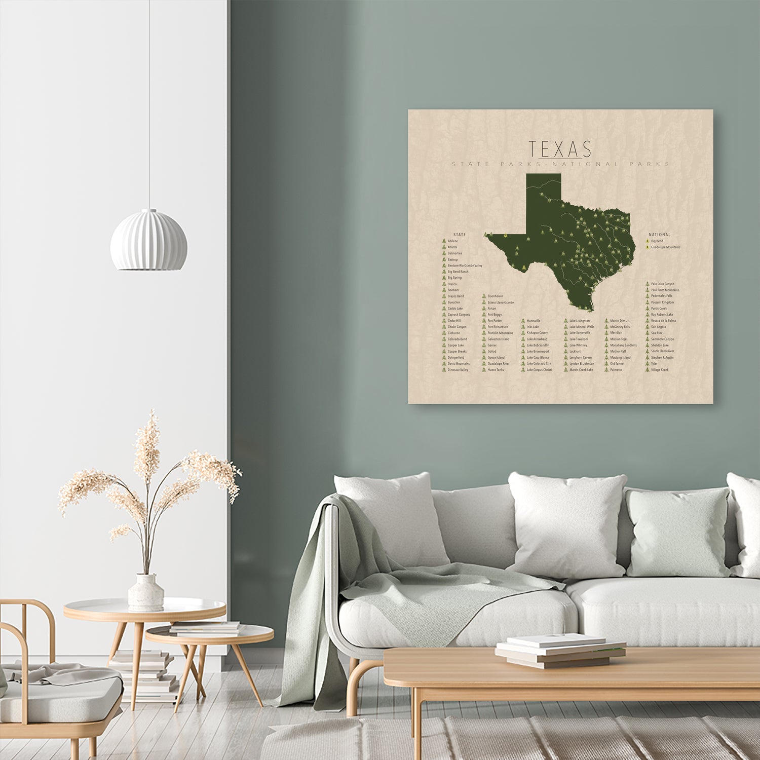 Texas Parks by Finlay McNevin on GIANT ART - green typography