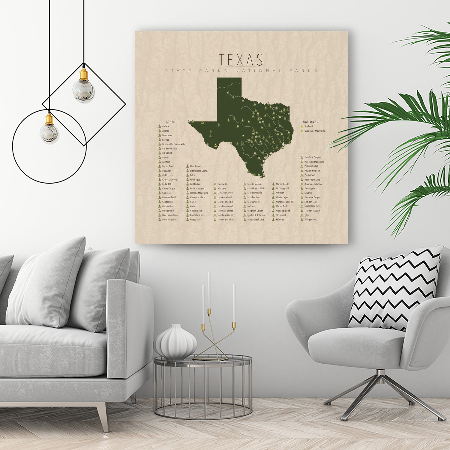 Texas Parks by Finlay McNevin on GIANT ART - green typography