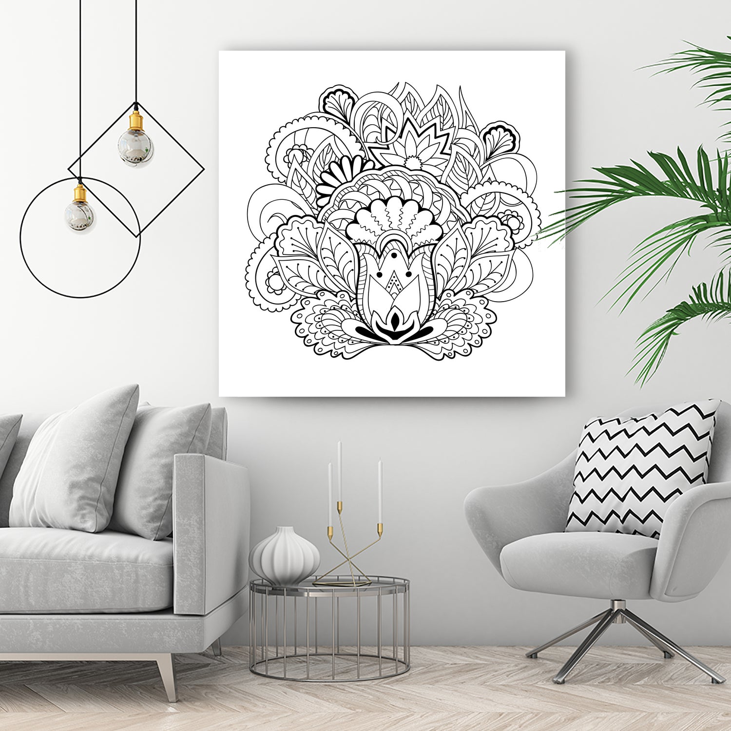 black&white zen-like composition by Galyna Novykova on GIANT ART - white digital drawing