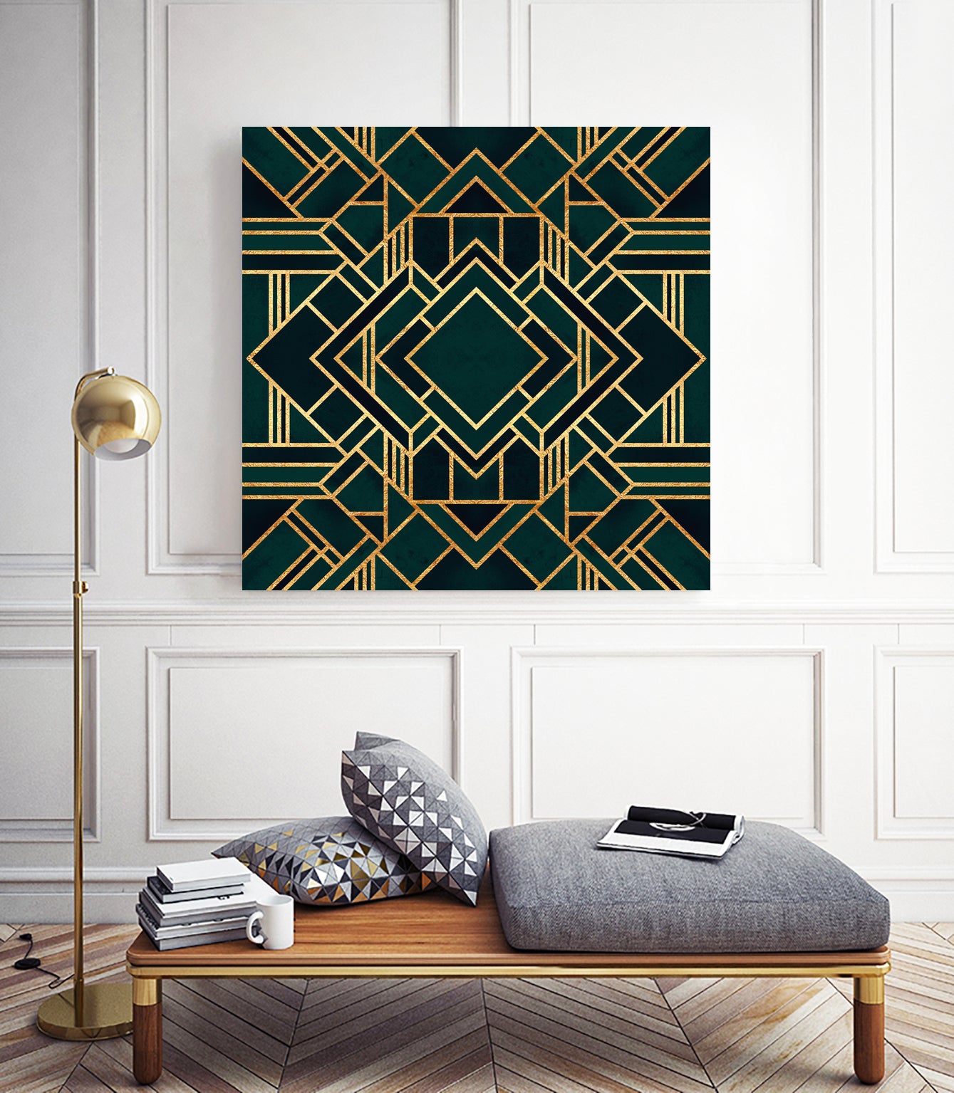 Art Deco 2 by Elisabeth Fredriksson on GIANT ART - green mixed media