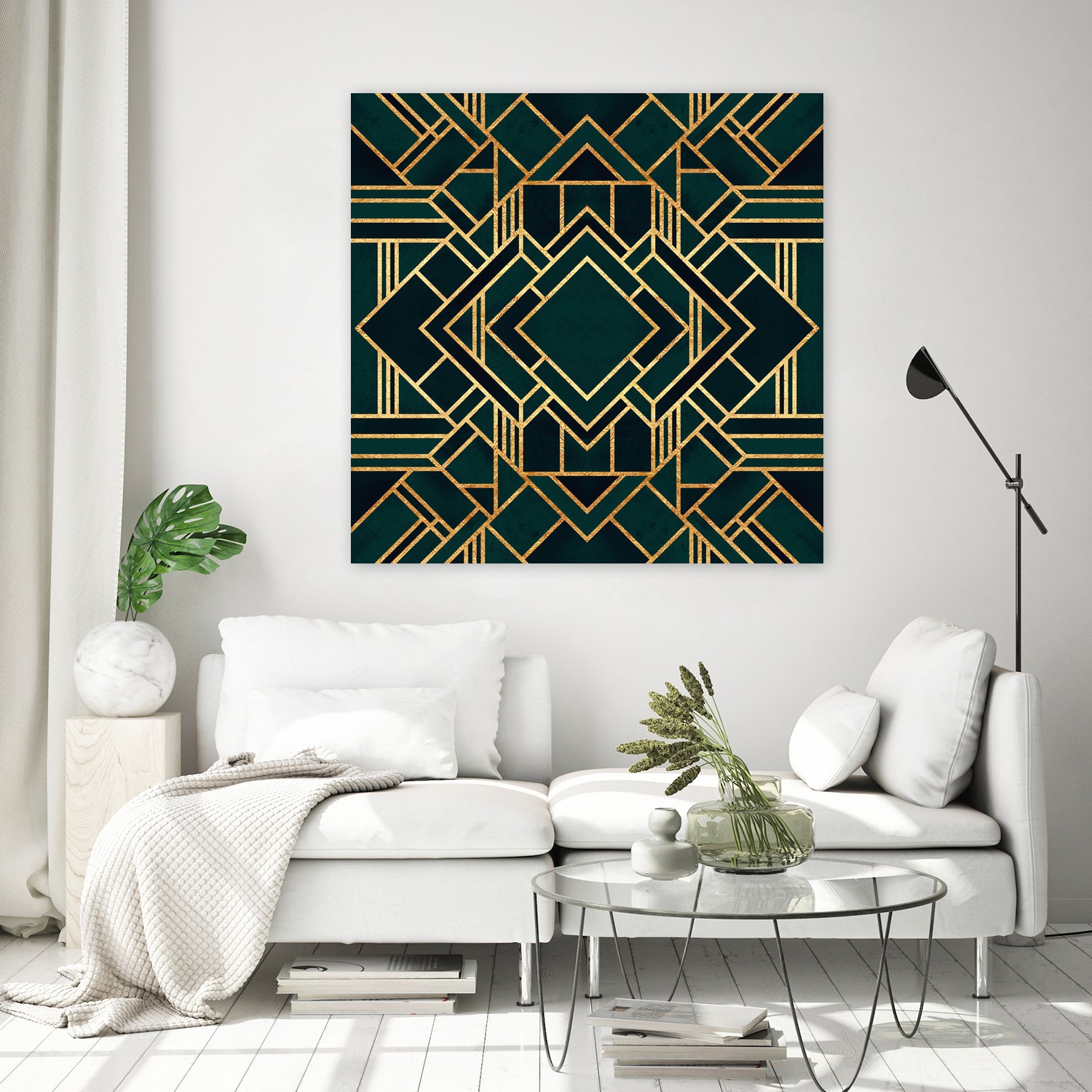 Art Deco 2 by Elisabeth Fredriksson on GIANT ART - green mixed media
