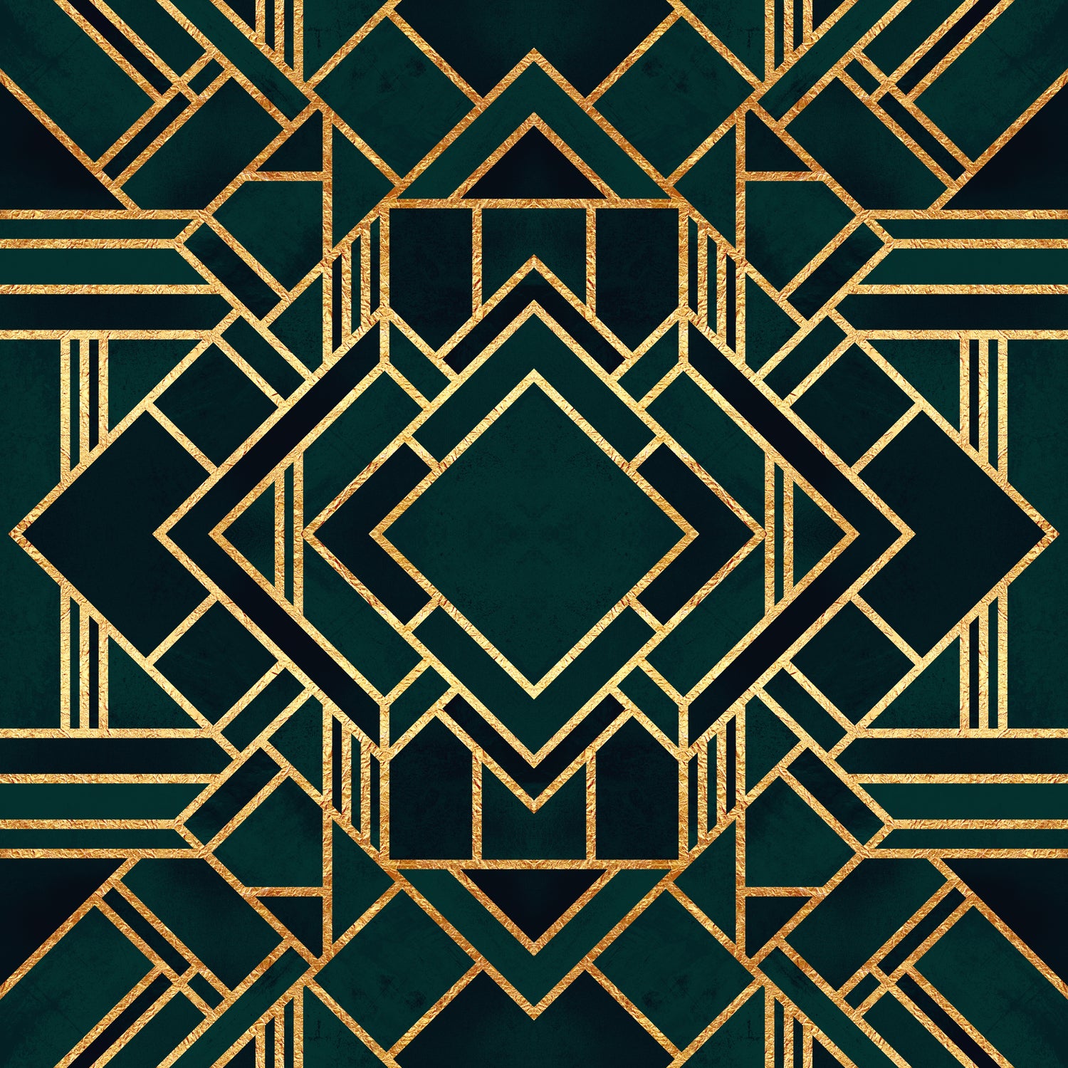 Art Deco 2 by Elisabeth Fredriksson on GIANT ART - green mixed media