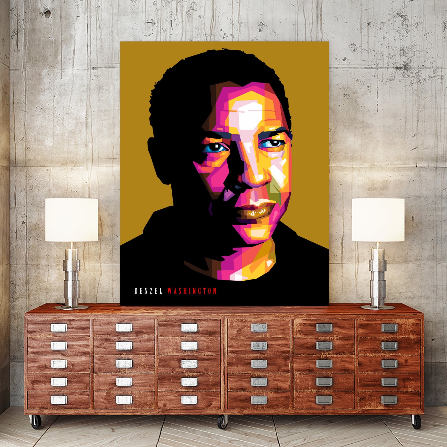 Denzel Washington by Sherlock Wijaya on GIANT ART - white photo illustration