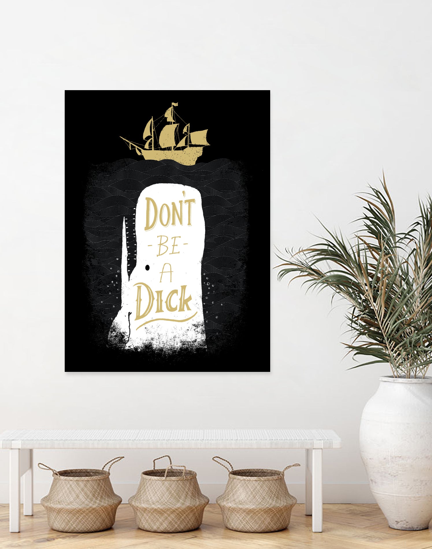 Don't Be A Dick by Michael Buxton on GIANT ART - black digital painting