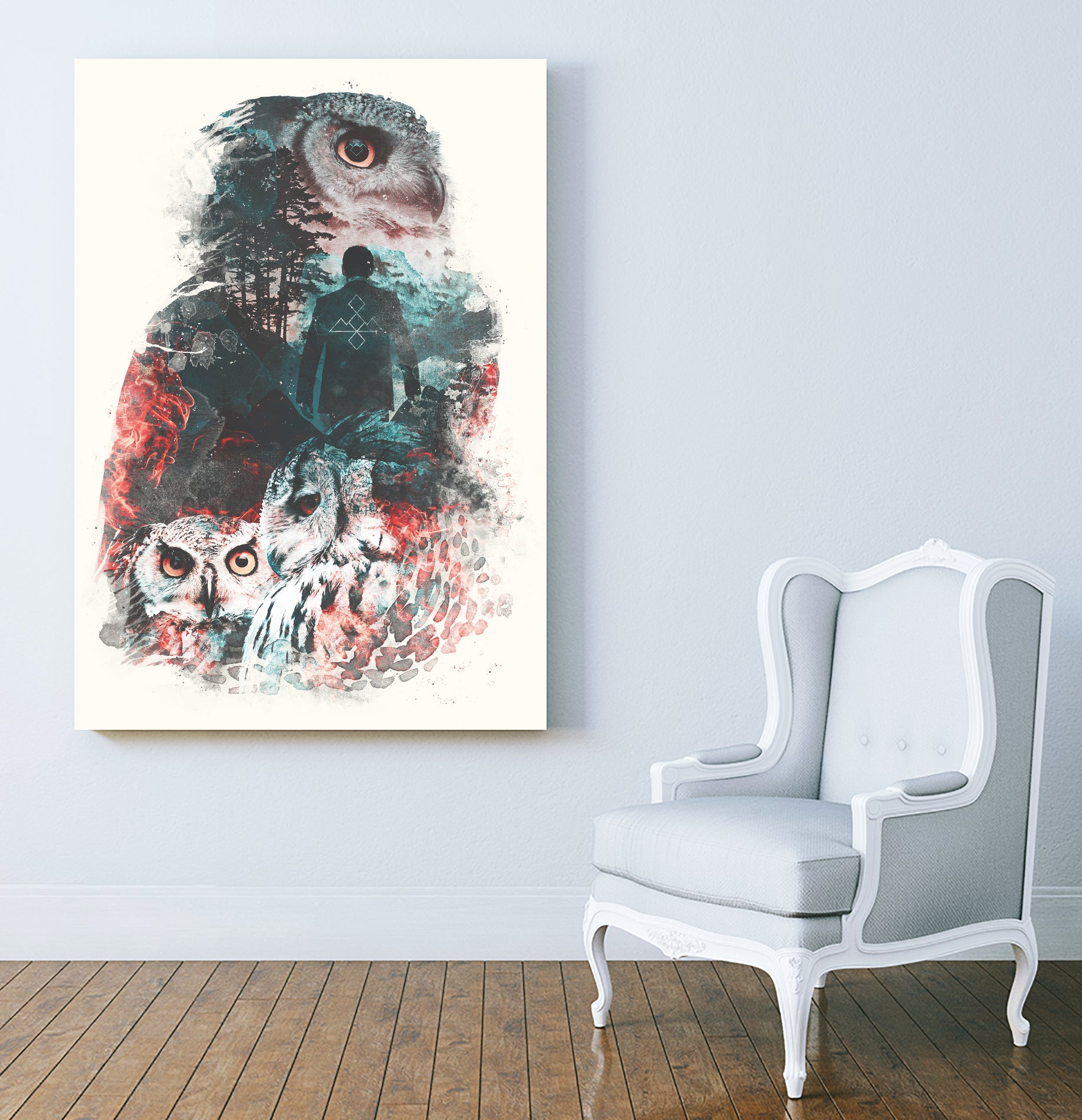 Not What They Seem A Twin Peaks Owl Tribute by Barrett Biggers on GIANT ART - yellow digital painting