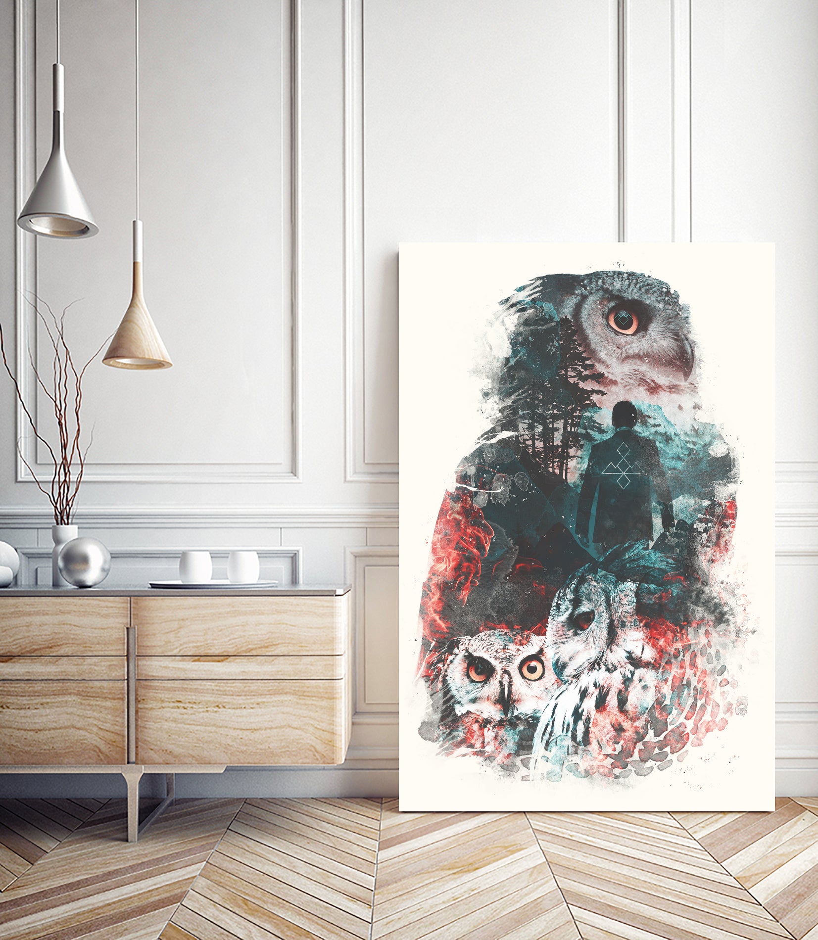 Not What They Seem A Twin Peaks Owl Tribute by Barrett Biggers on GIANT ART - yellow digital painting