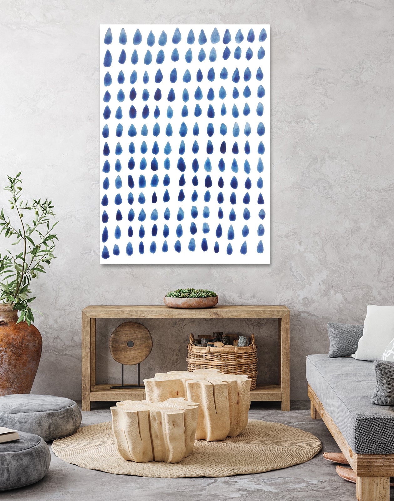 RAINDROPS by austeja platukyte on GIANT ART - blue digital painting