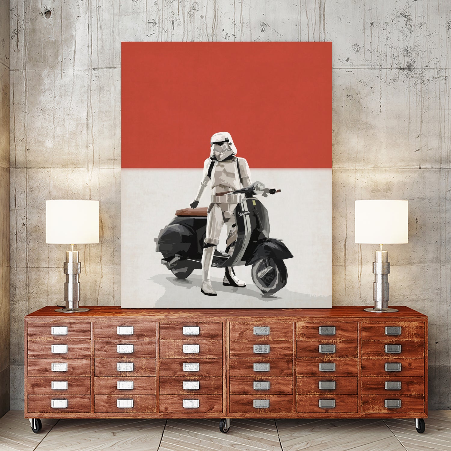 VESPA TROOOPER by Vin Zzep on GIANT ART - white digital painting