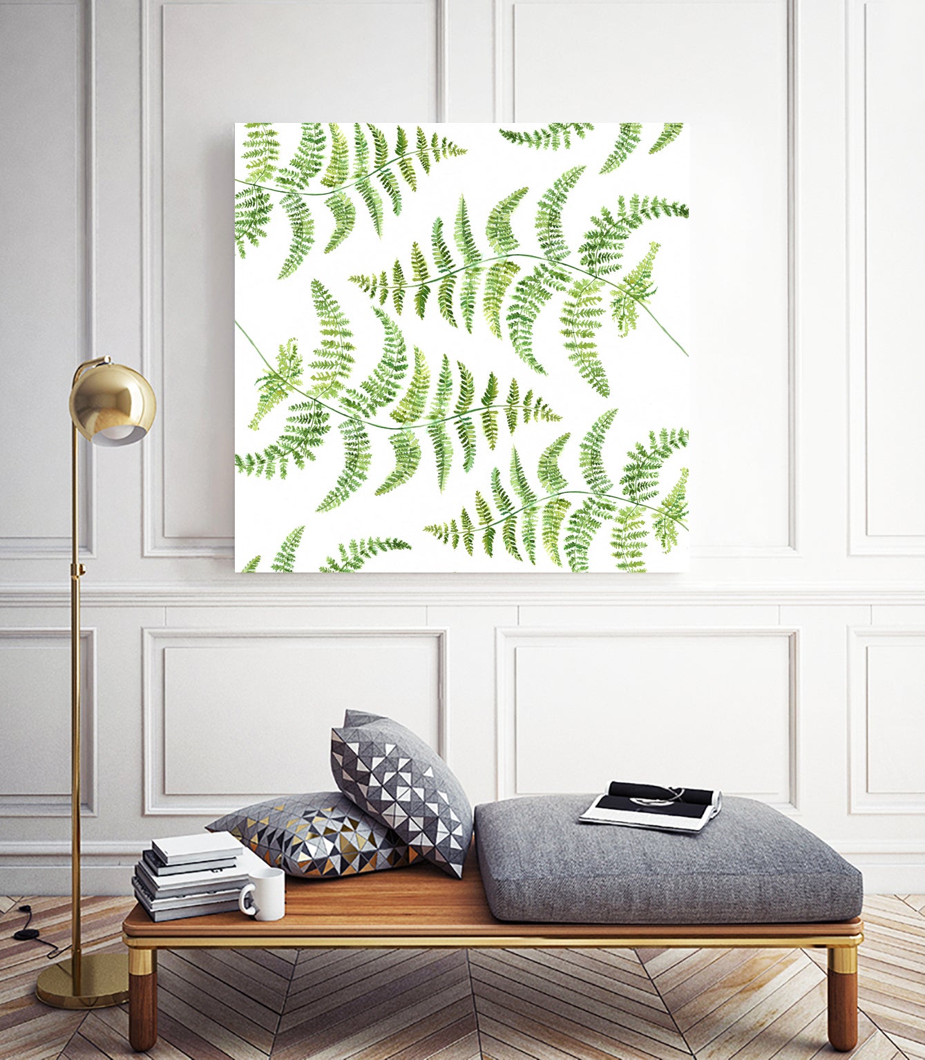 Fern pattern by Polina Ganzina on GIANT ART - white mixed media