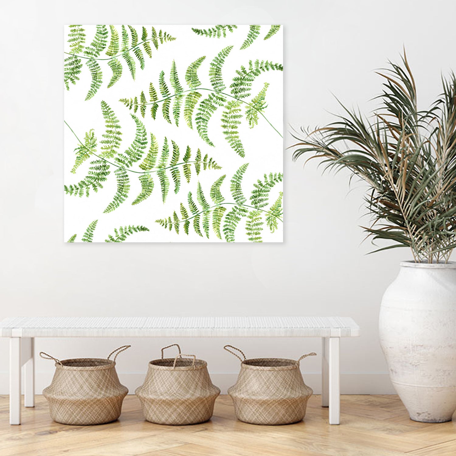 Fern pattern by Polina Ganzina on GIANT ART - white mixed media