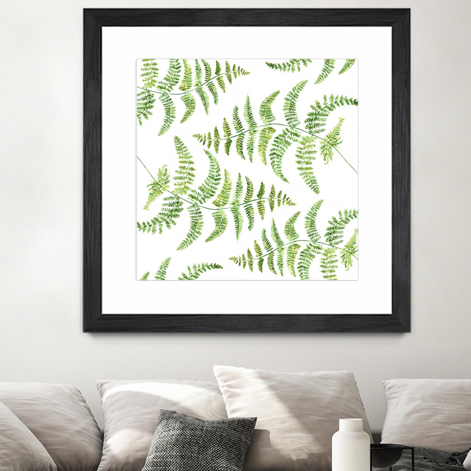 Fern pattern by Polina Ganzina on GIANT ART - white mixed media