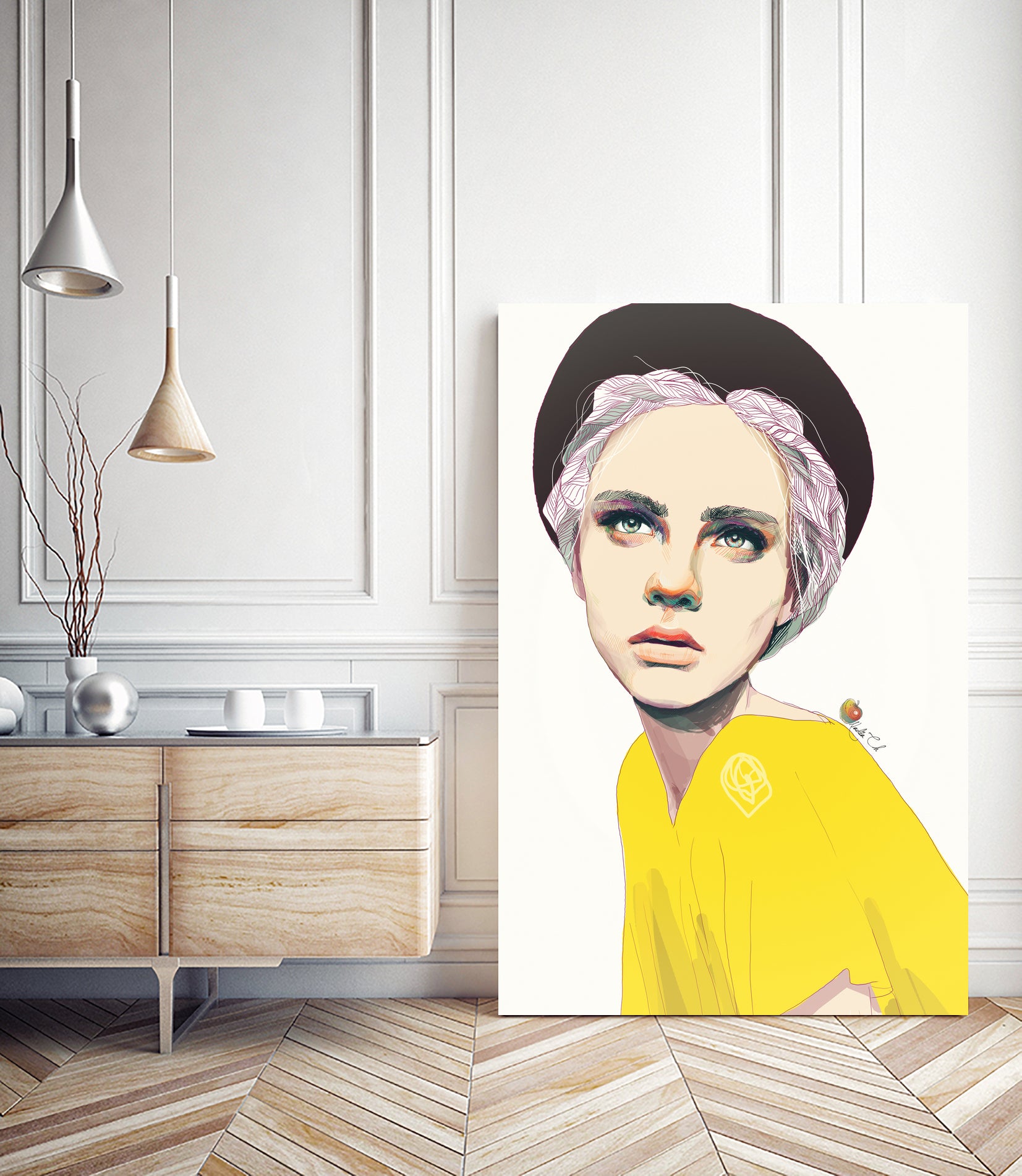 Nastya2 by Nadiia Cherkasova on GIANT ART - yellow digital drawing
