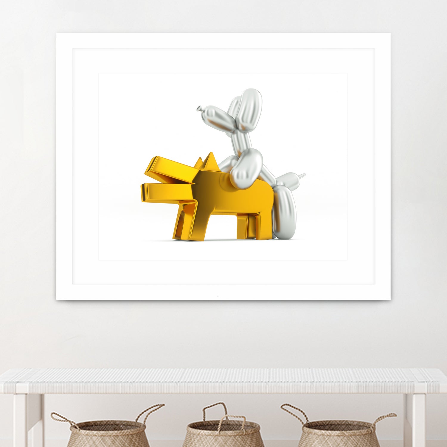 WHEN BALLOON DOG MEETS KEITH HARING DOG by Michael Benisty on GIANT ART - white digital drawing