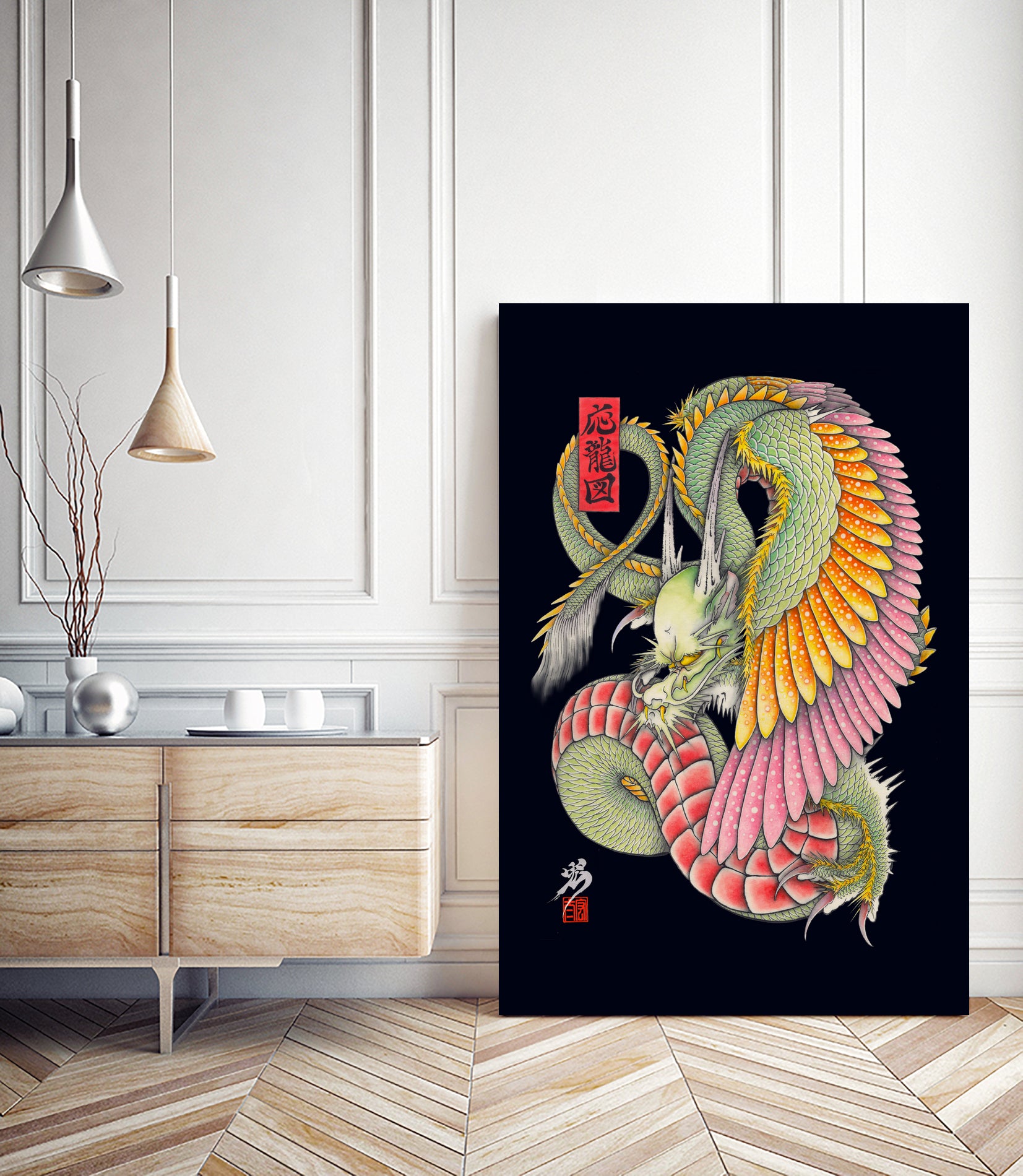 WING DRAGON by Kota Nakatsubo on GIANT ART - green photo illustration