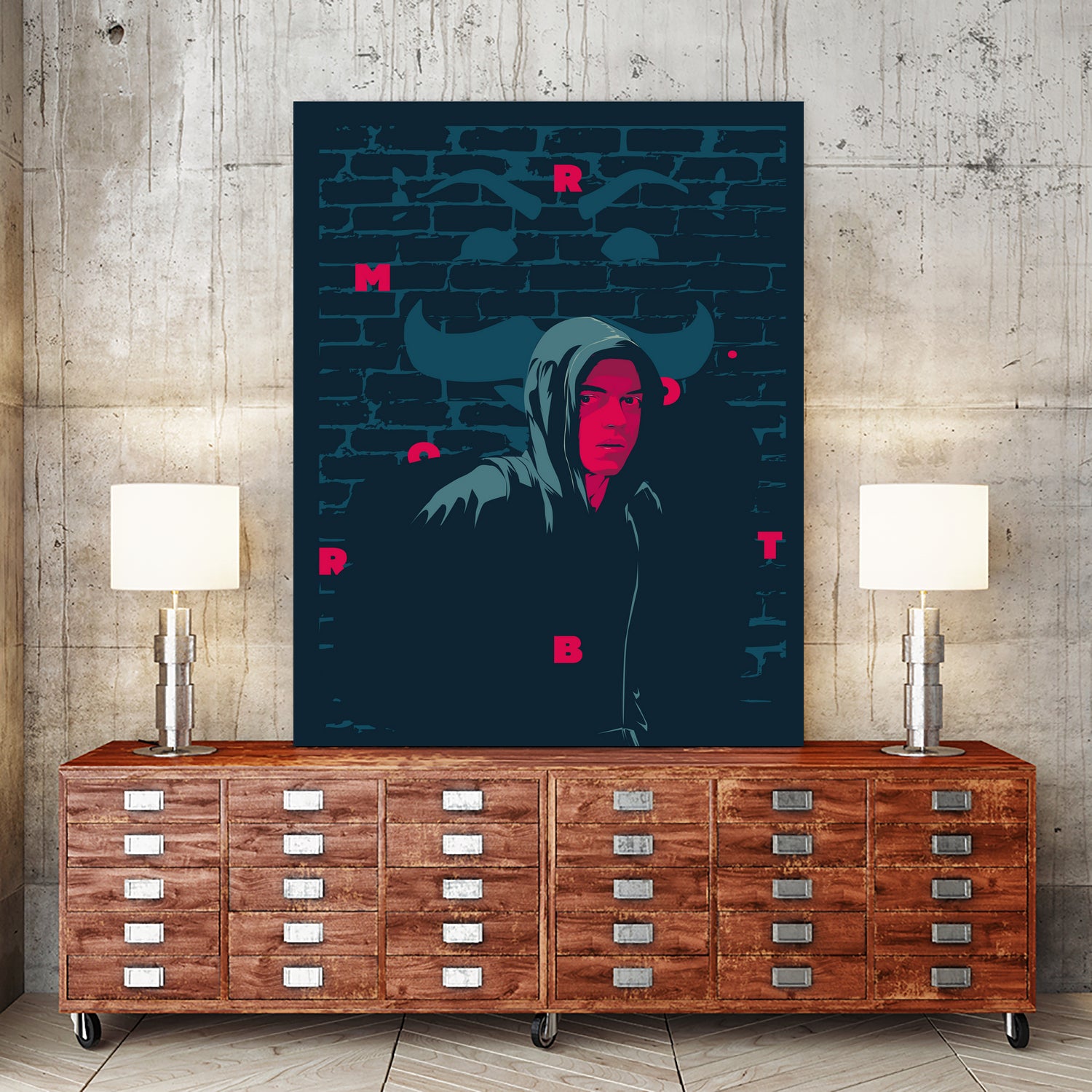 Mr. Robo by Tibor Lovas on GIANT ART - pink vector illustration