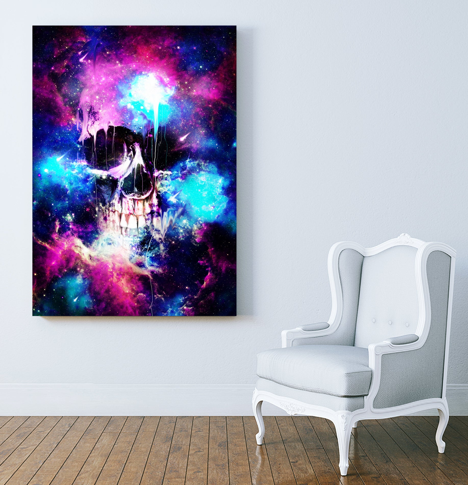 Space Skull by Francis Mi Oza on GIANT ART - blue mixed media