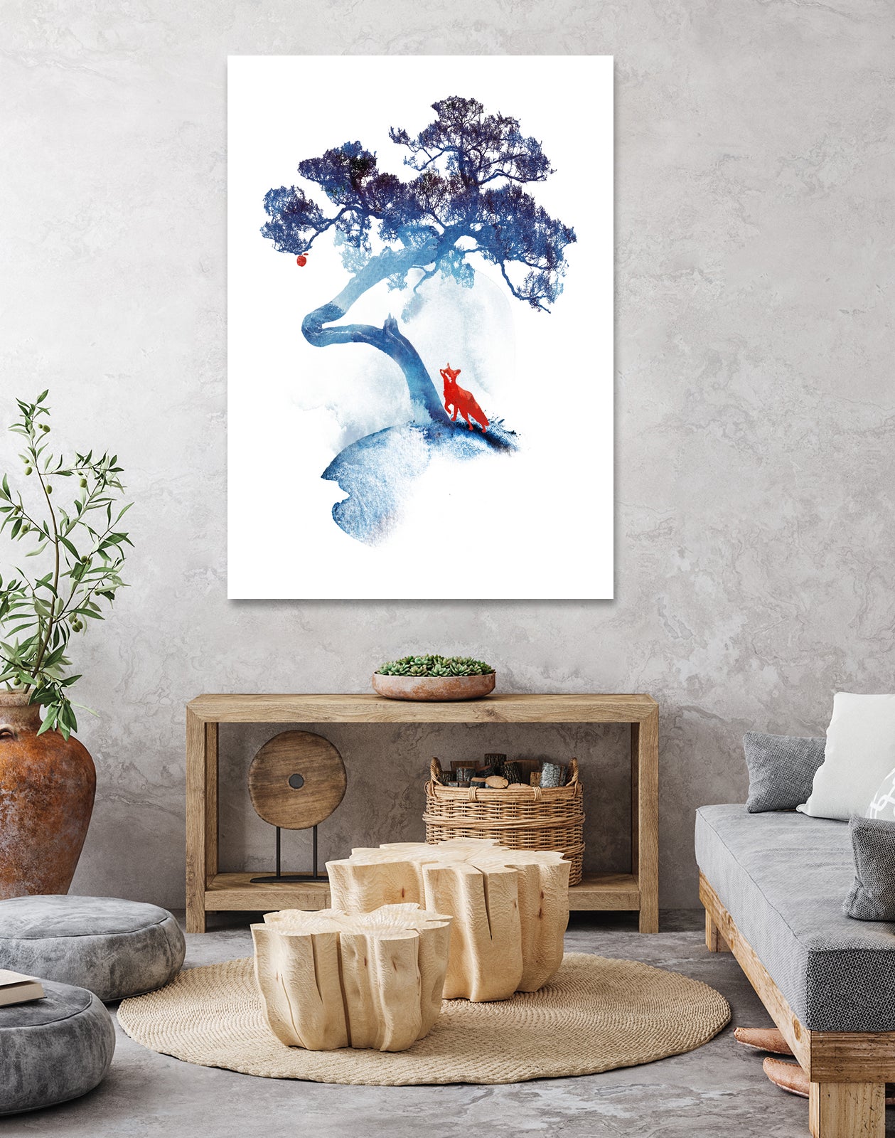 The last apple tree by Robert Farkas on GIANT ART - blue digital painting